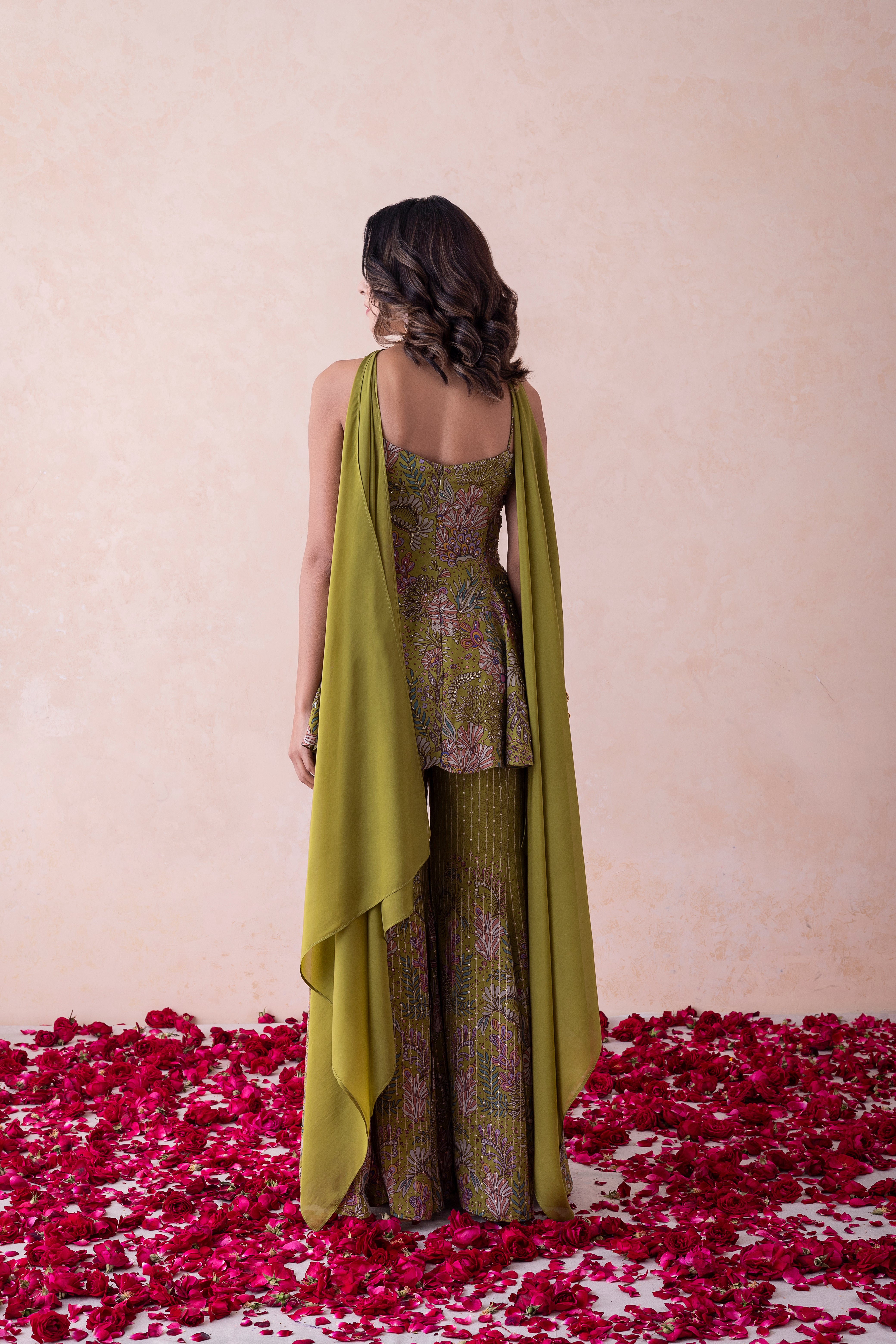 Reha Kurta with Sharara Pants and a Chocker Dupatta