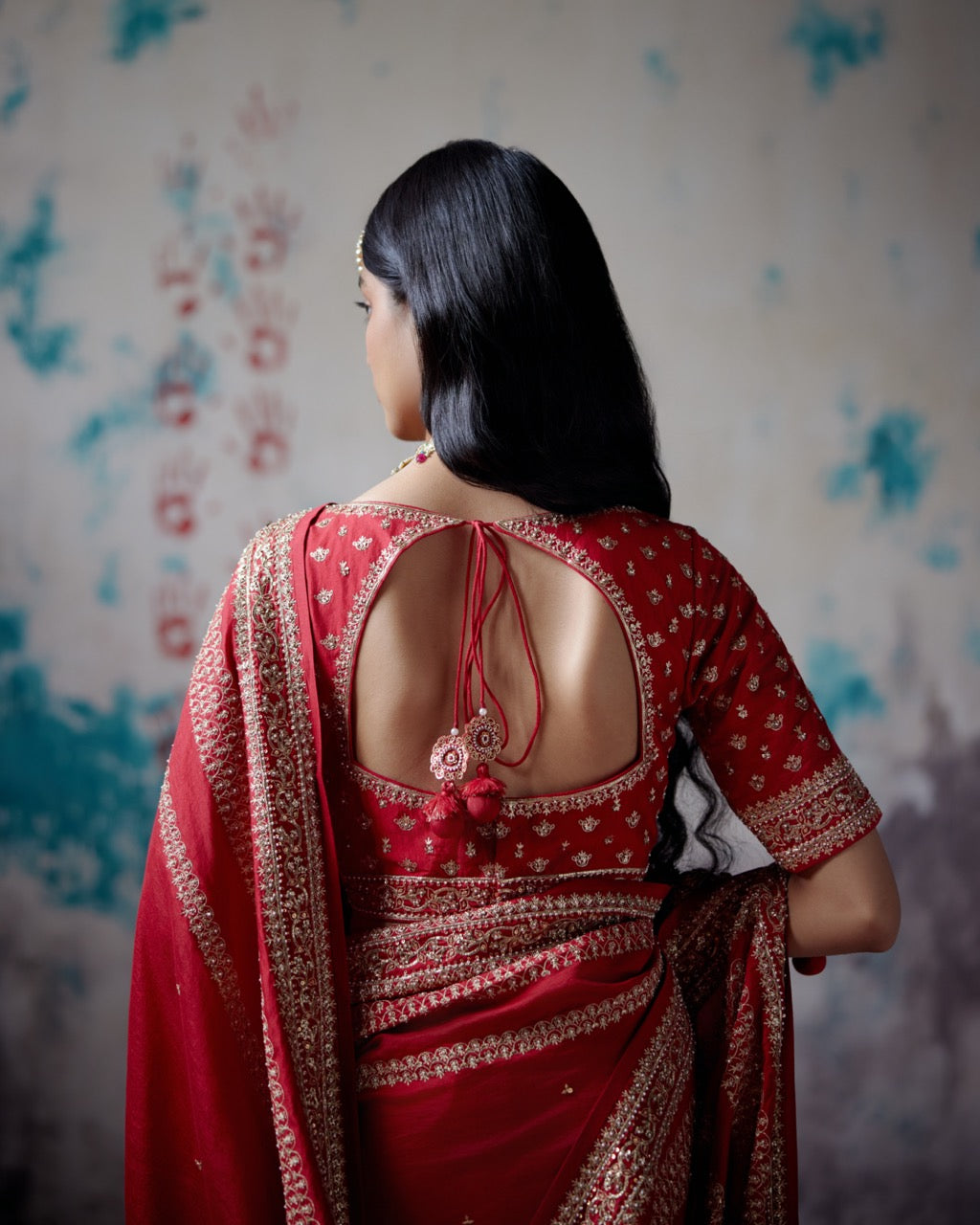Red Silk Saree with Blouse