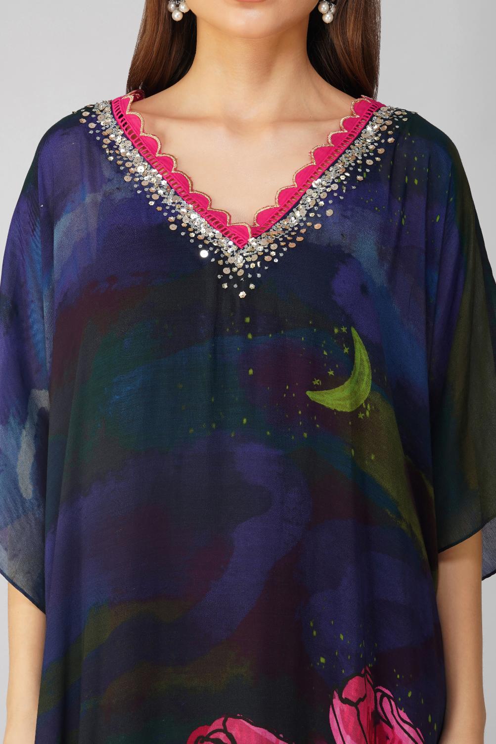 BIG FLOWER KAFTAN SET