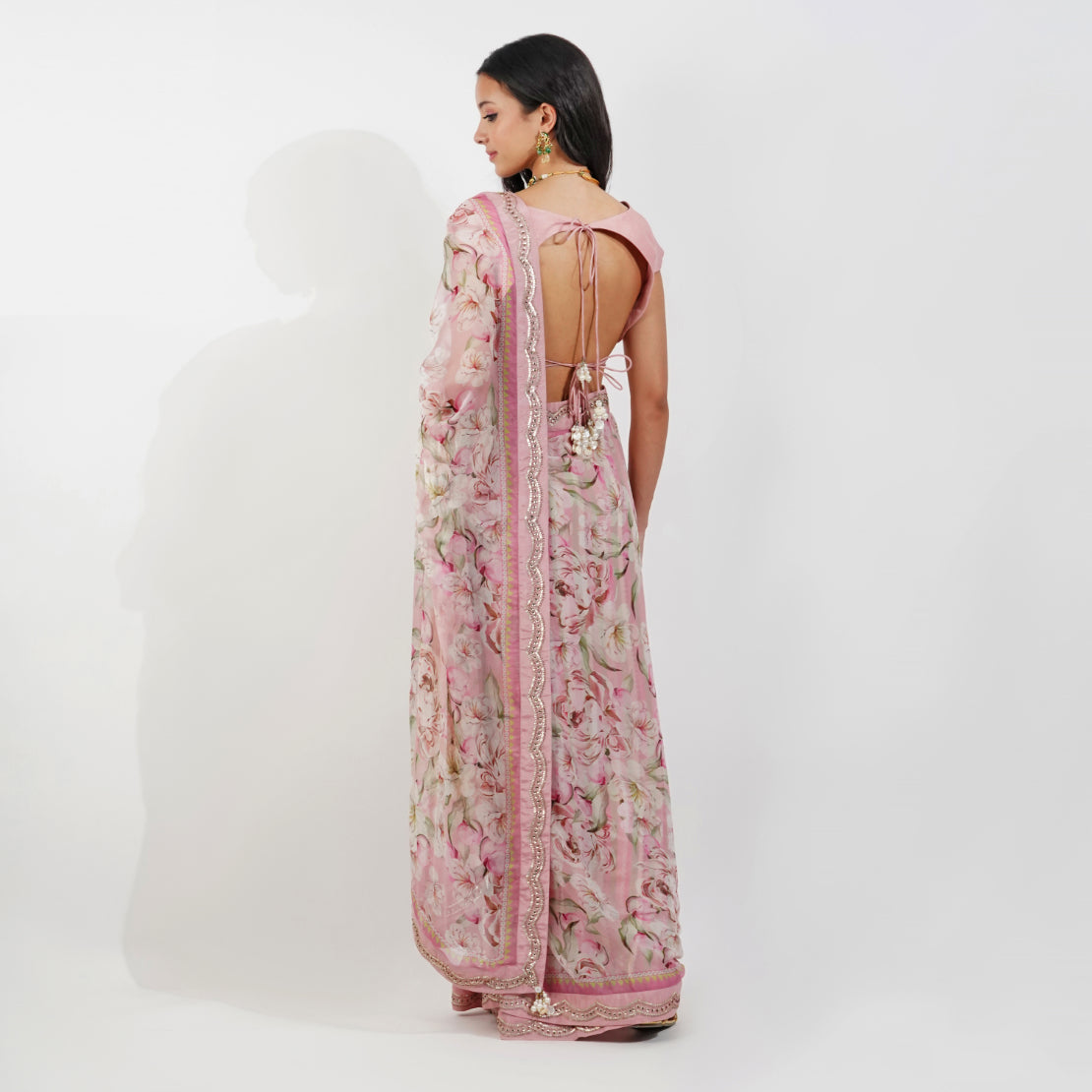 vintage Floral Chiffon saree