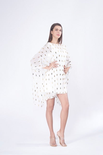 White Poncho Mini Dress