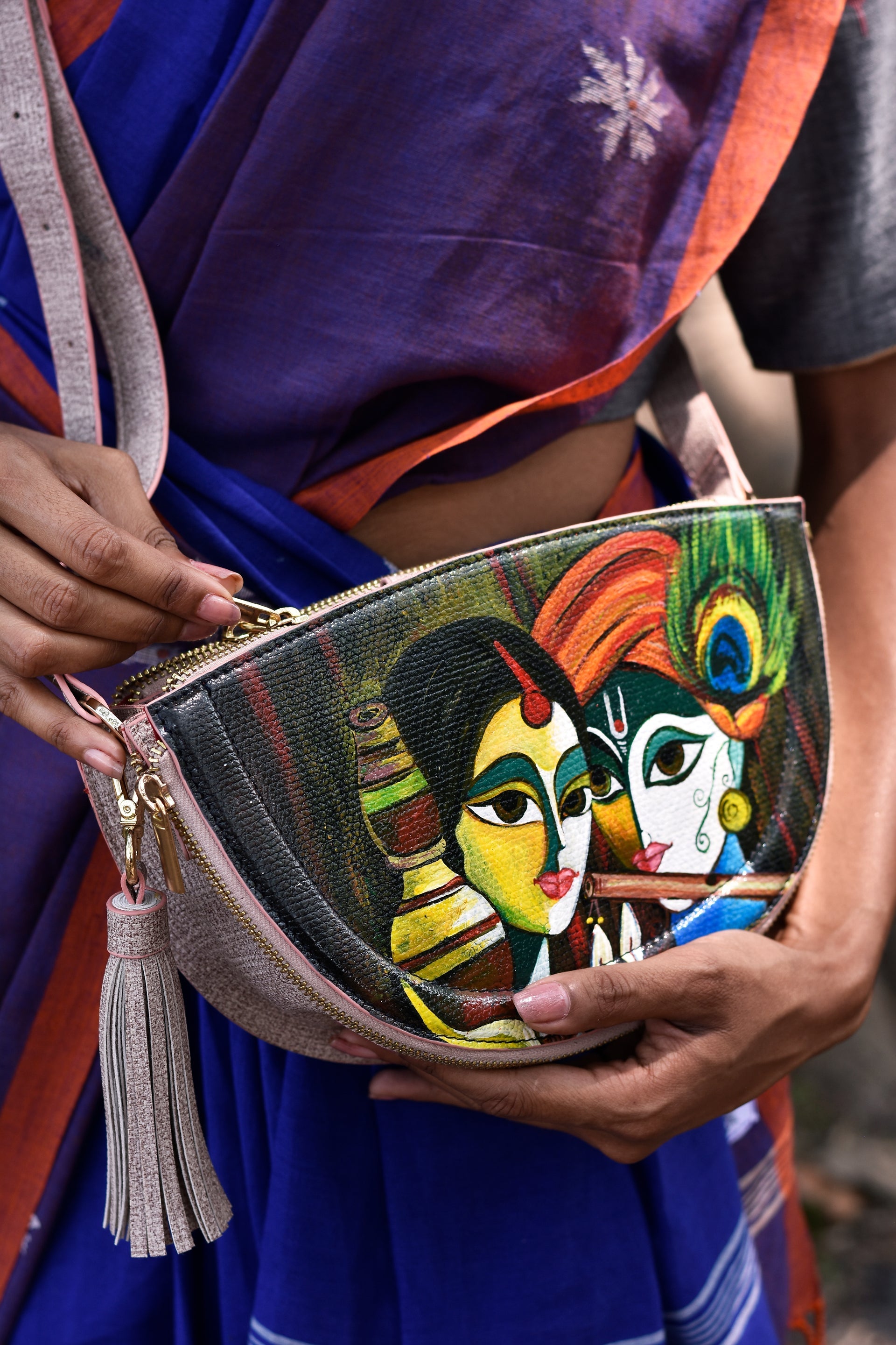 Radha Krishna Half Moon Bag