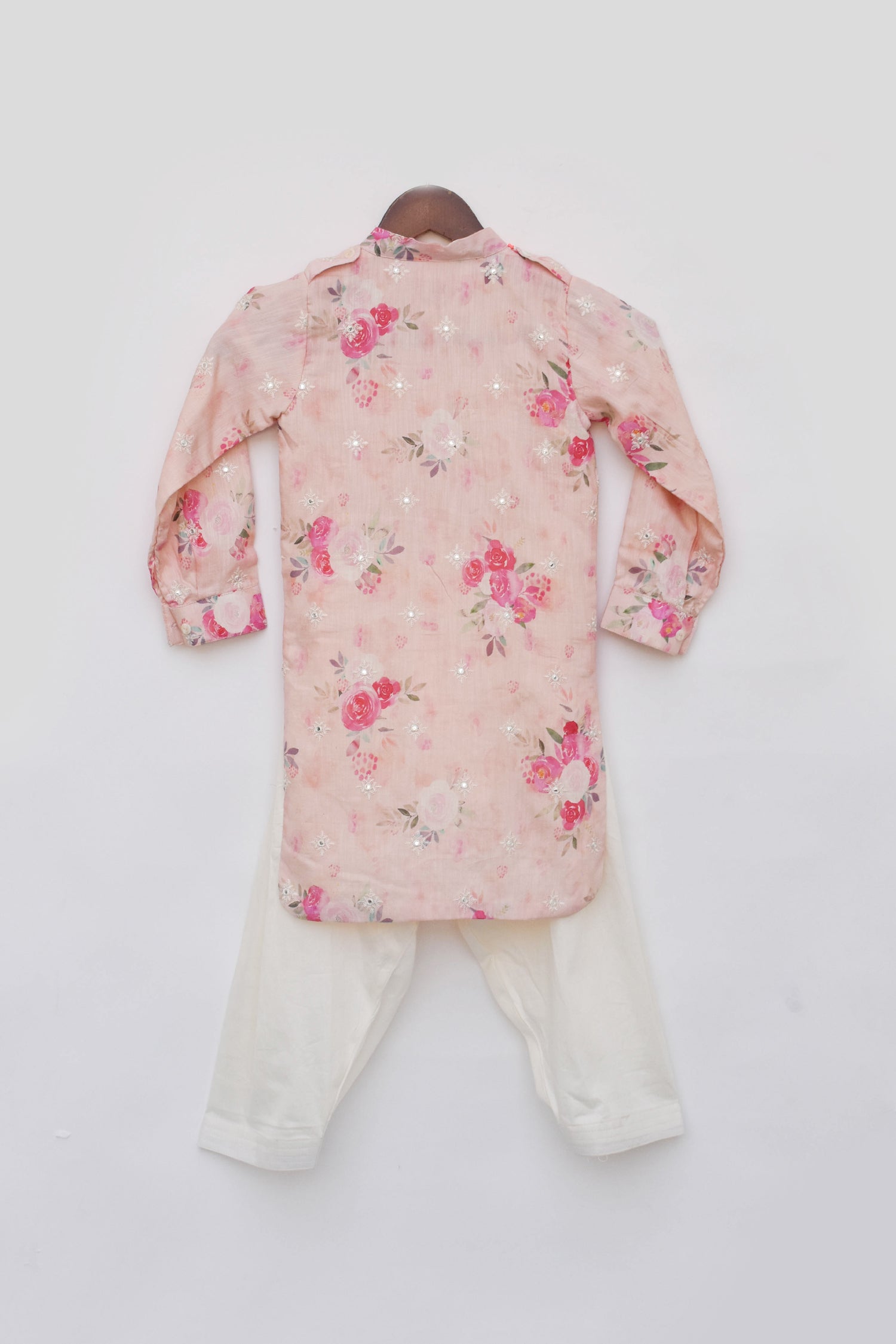 Peach Printed Kurta with Salwar