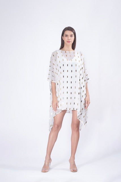 White Poncho Mini Dress