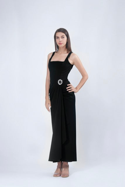 Black Corset Midi Dress