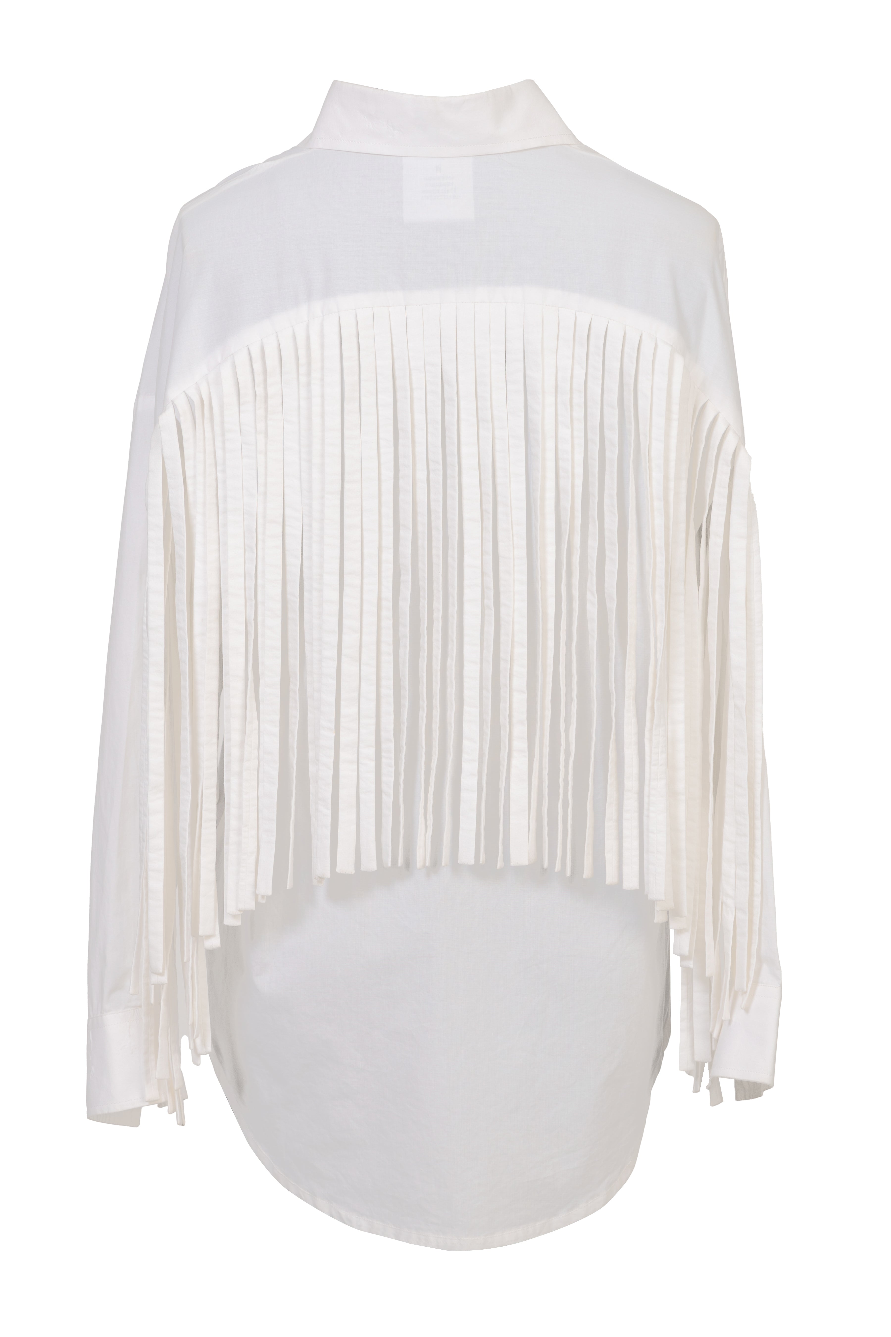 White Cotton Fringed Shirt