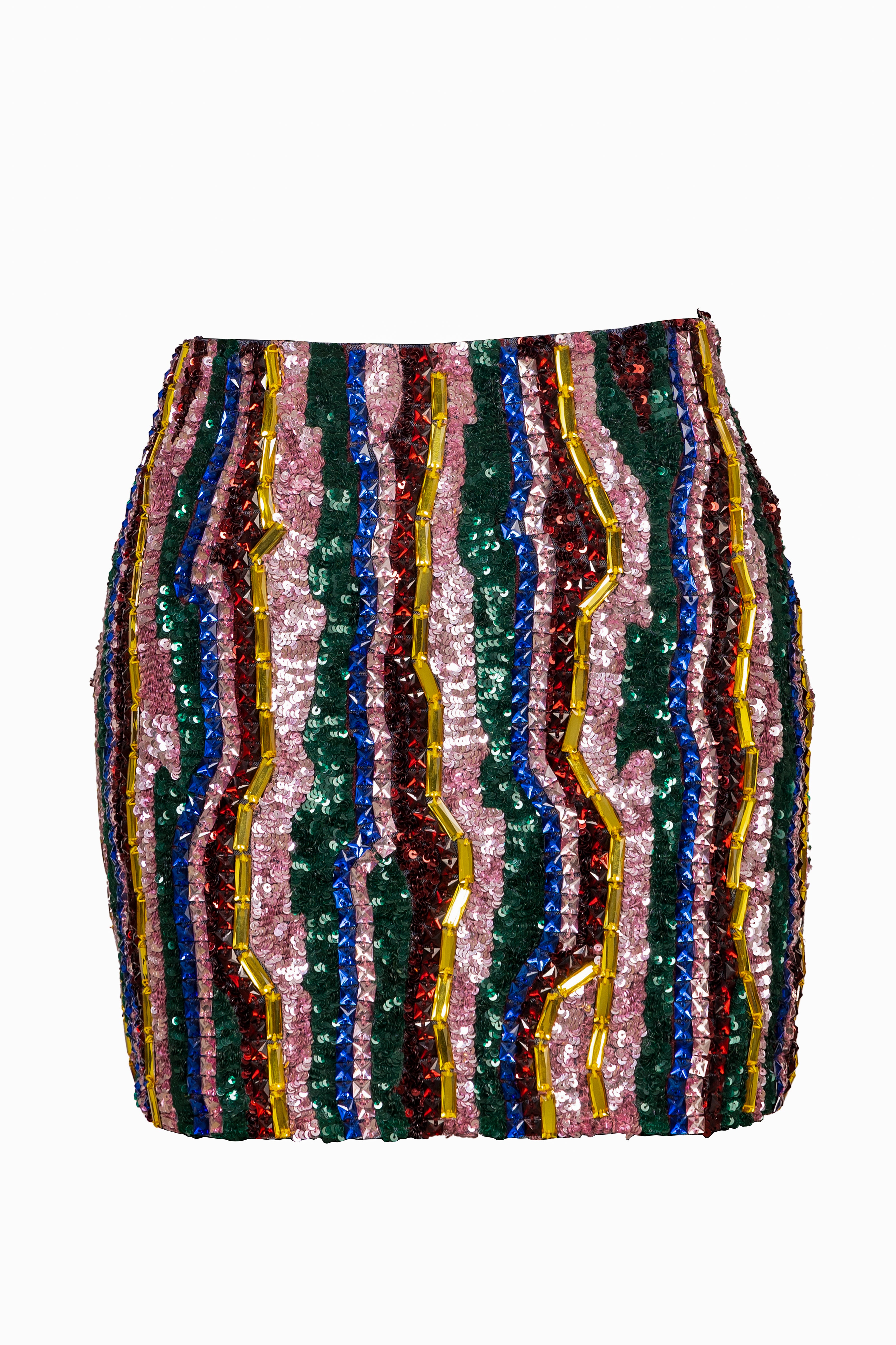Multicolor Embellished Skirt
