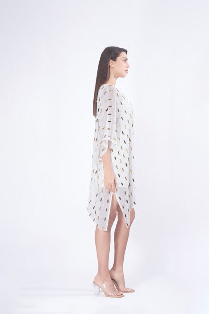 White Poncho Mini Dress