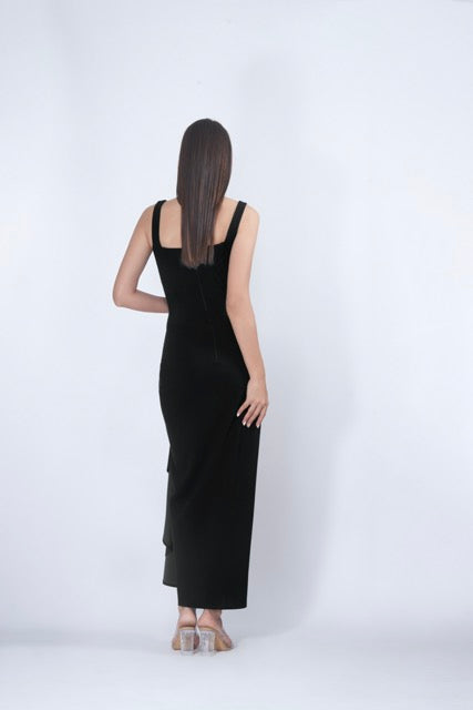 Black Corset Midi Dress
