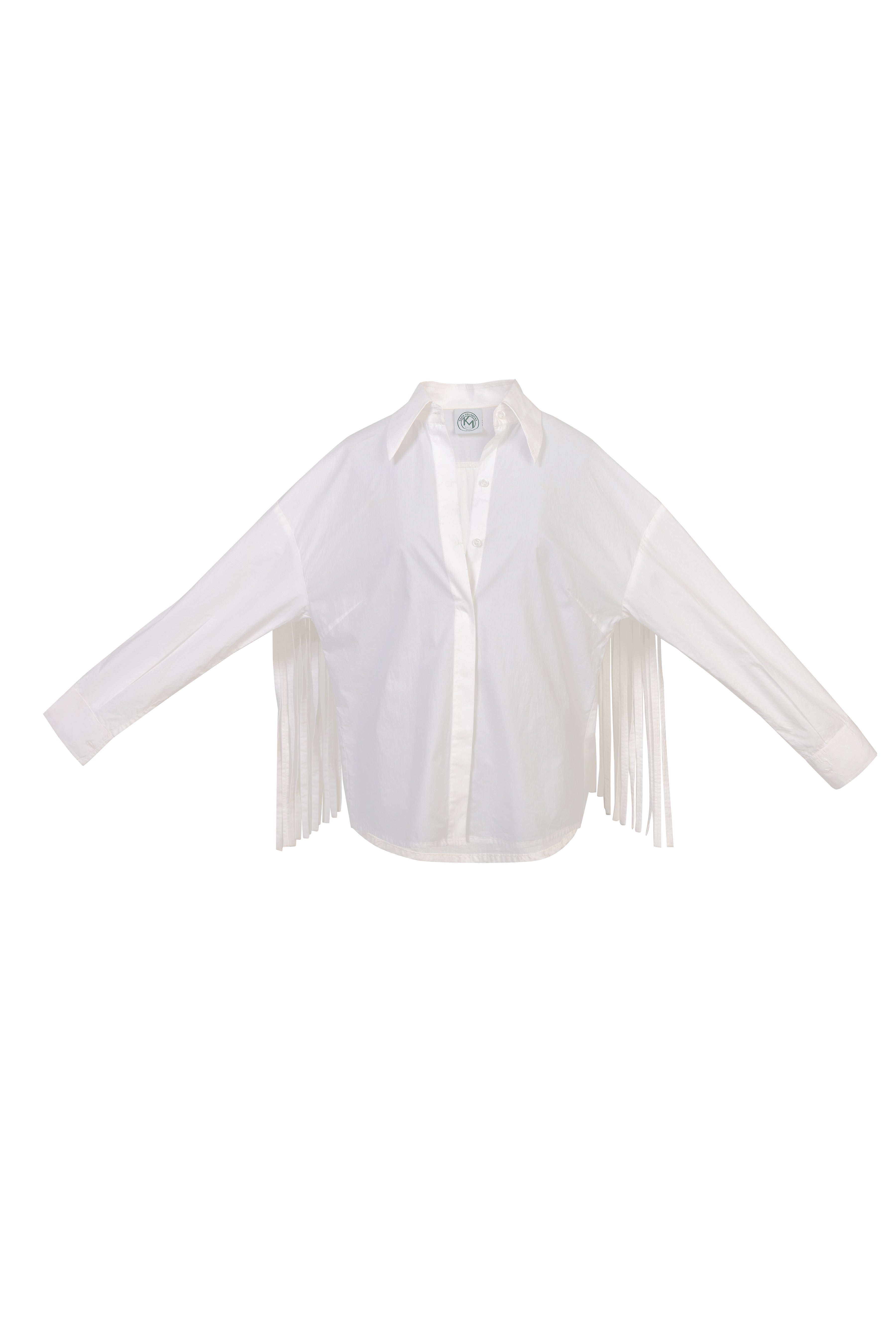 White Cotton Fringed Shirt