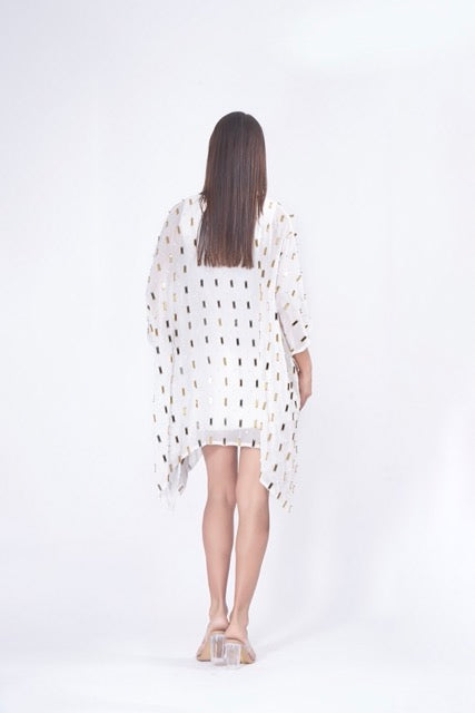White Poncho Mini Dress