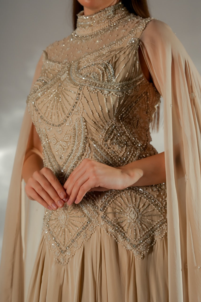 Celeste cape gown