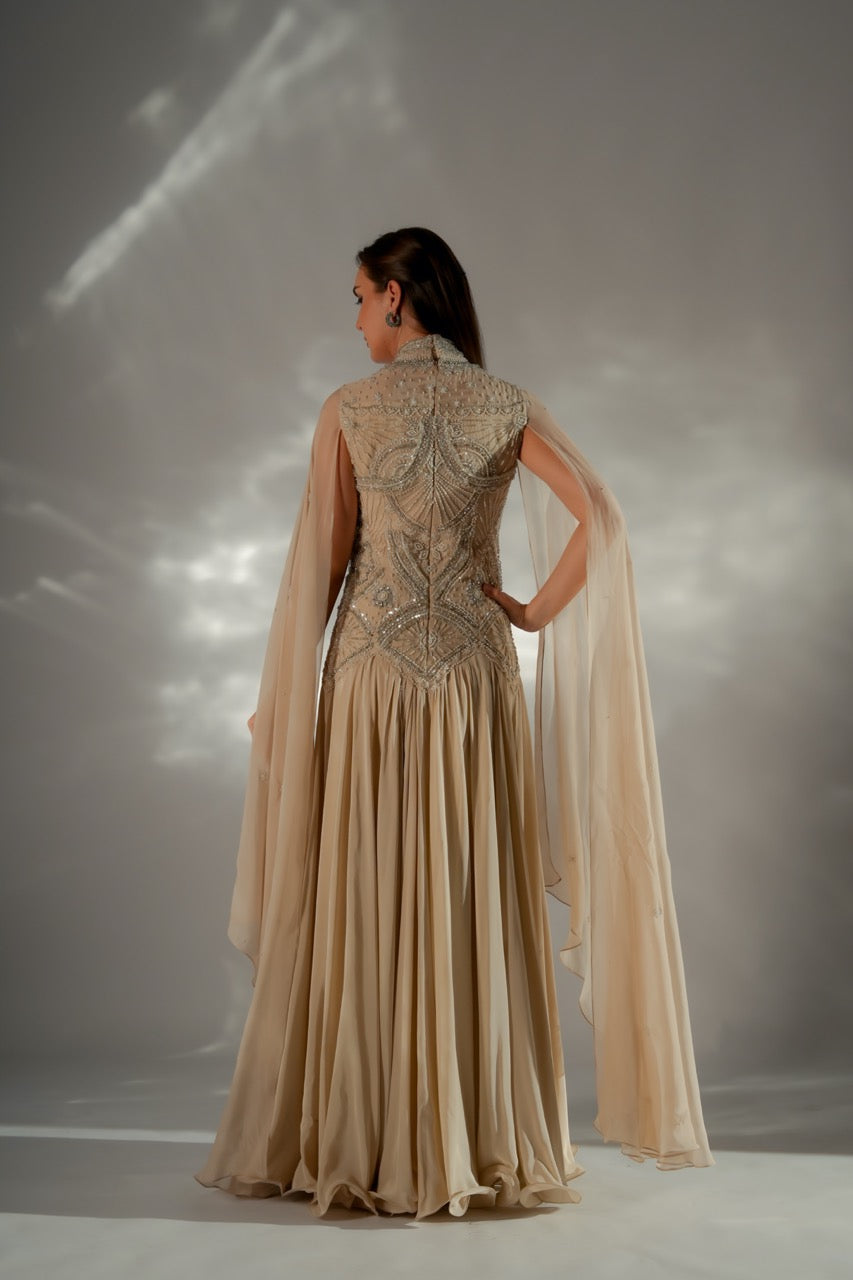 Celeste cape gown