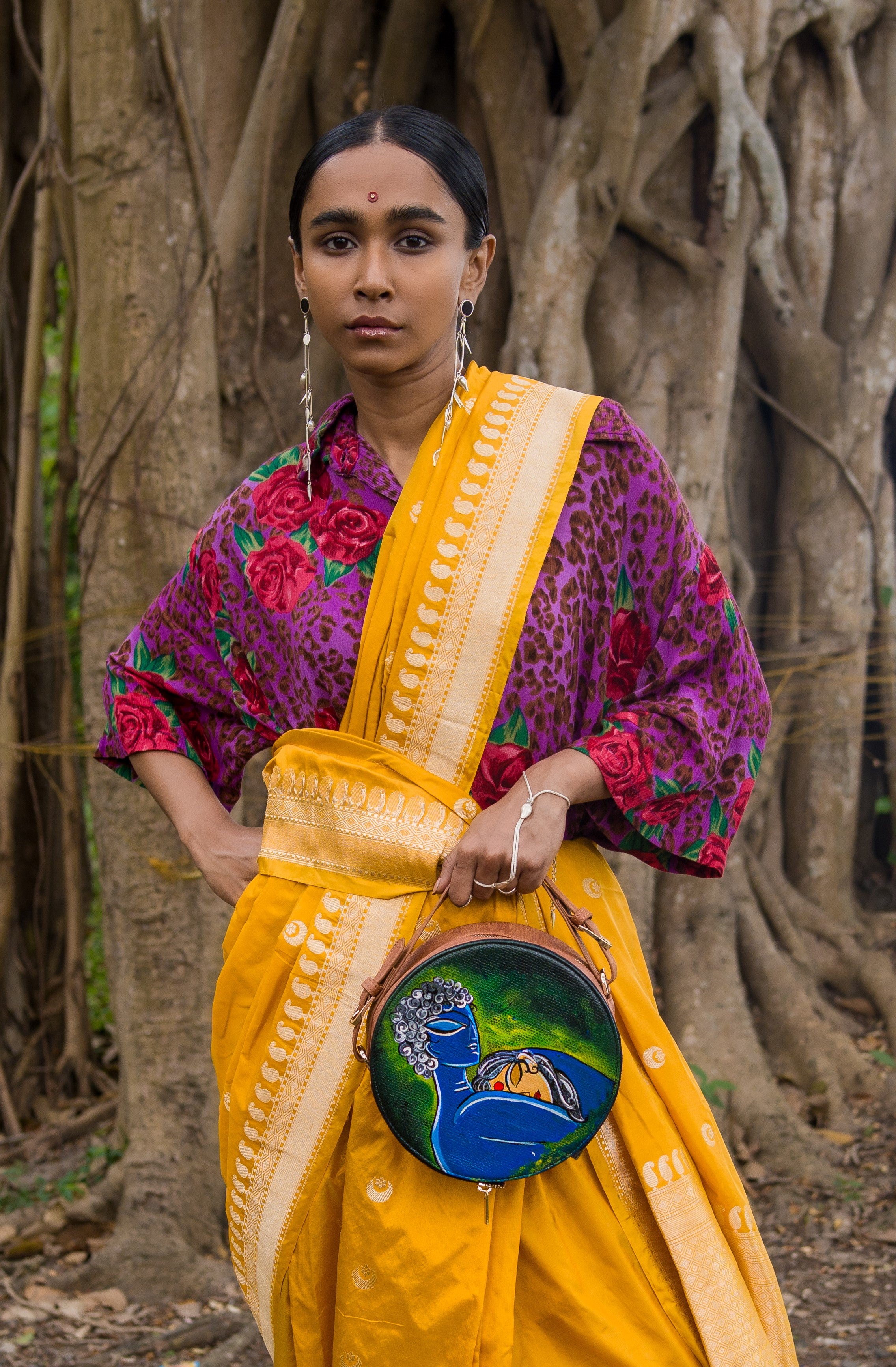 Radha Krishna Round Sling Bag