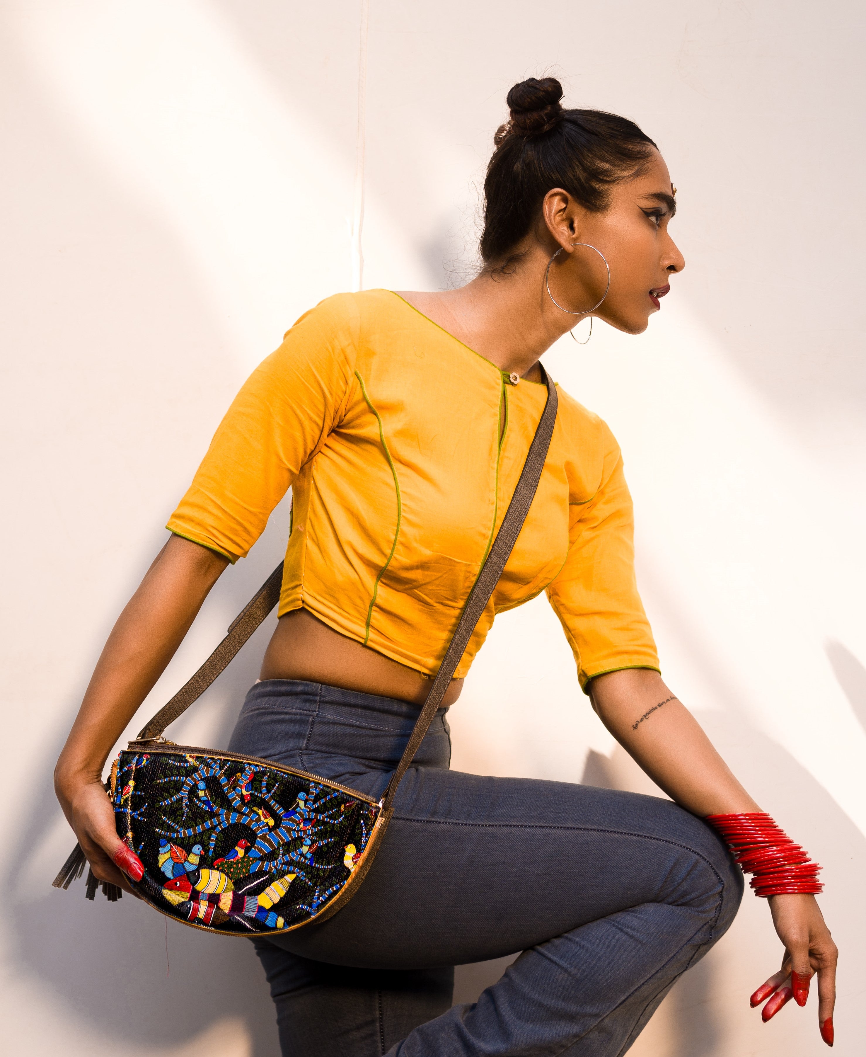 Gondh Tree Half Moon Bag