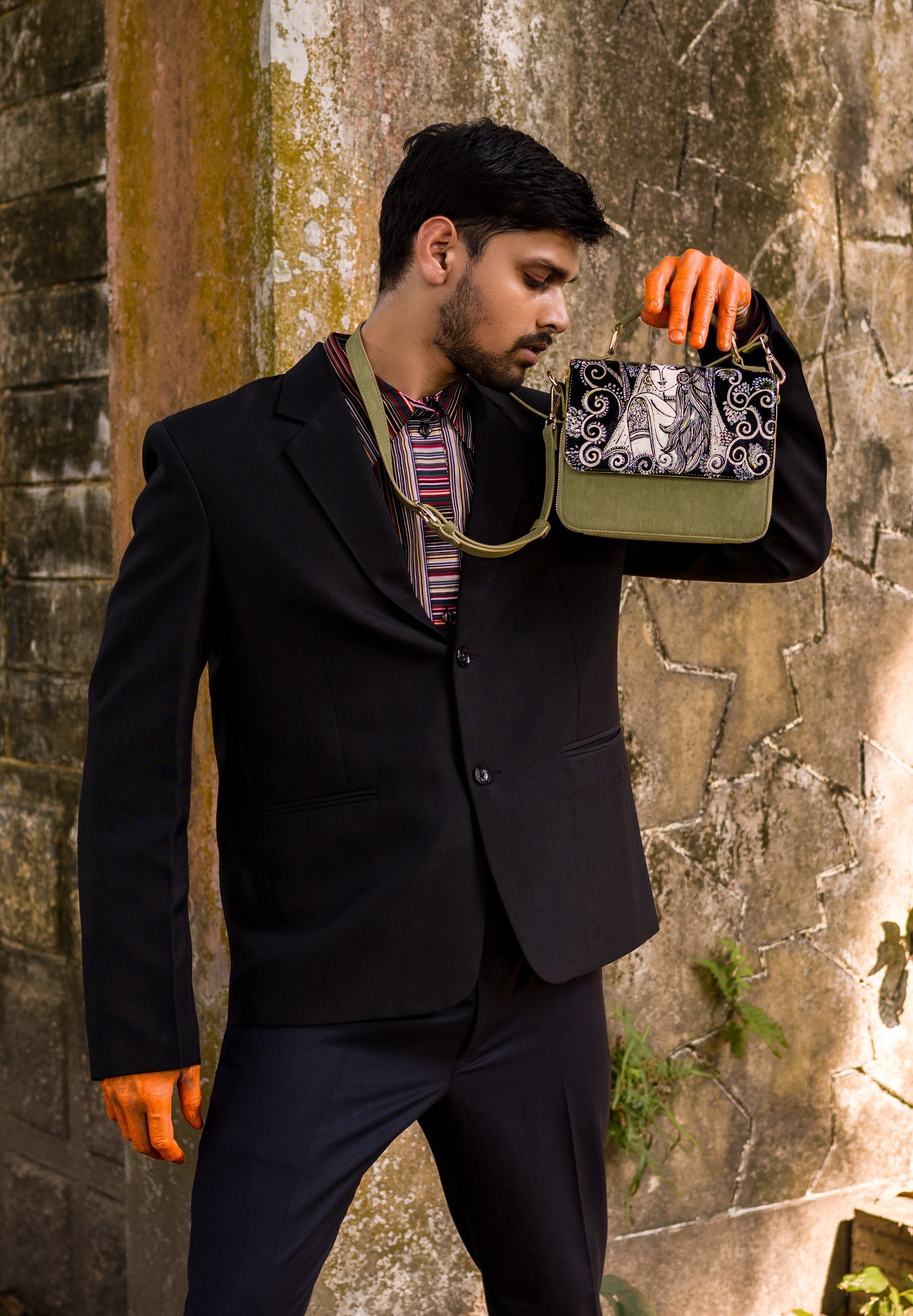Monochrome Satchel Bag