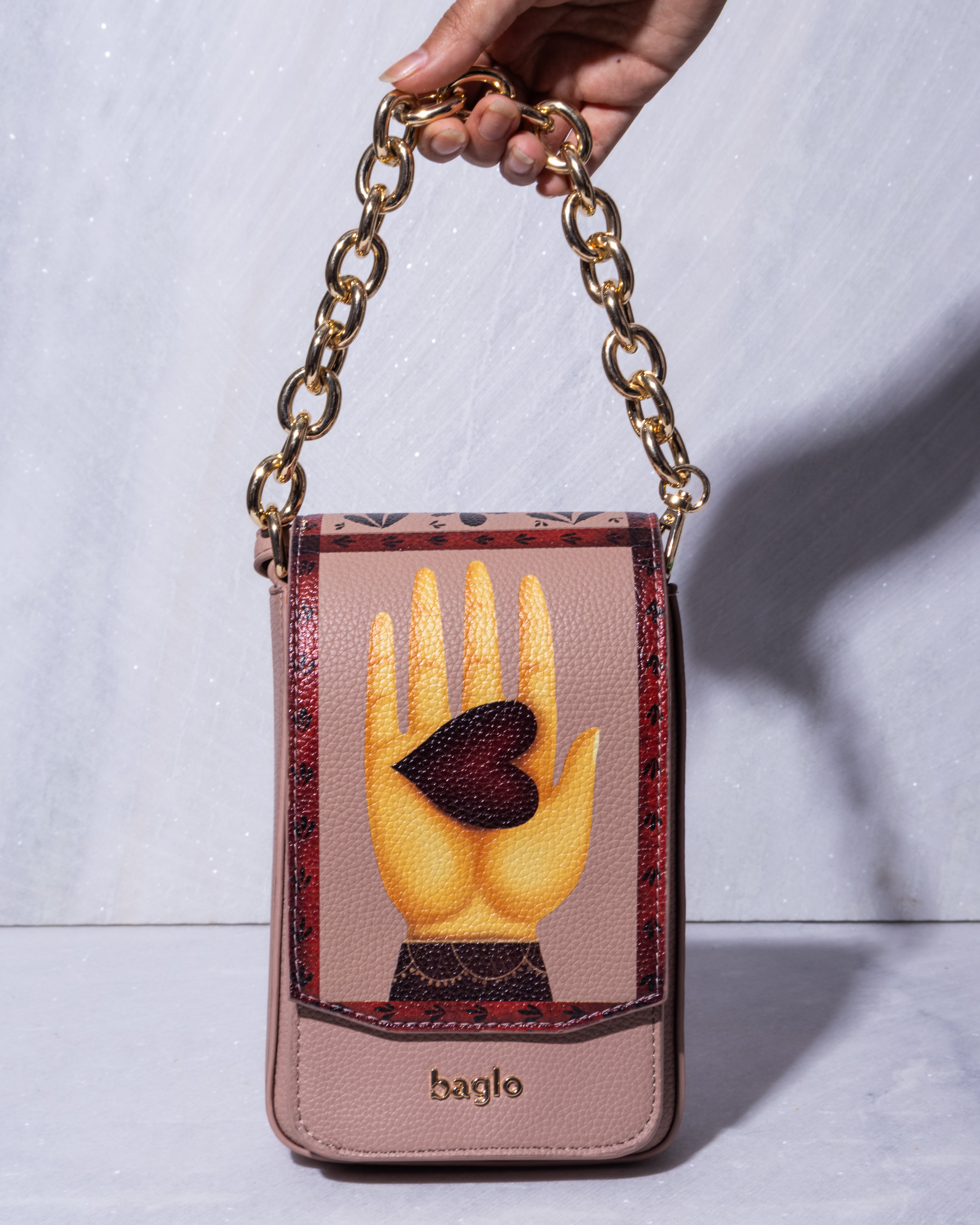 ABSTRACT BUNDLE TELEPHONE BAG Pink