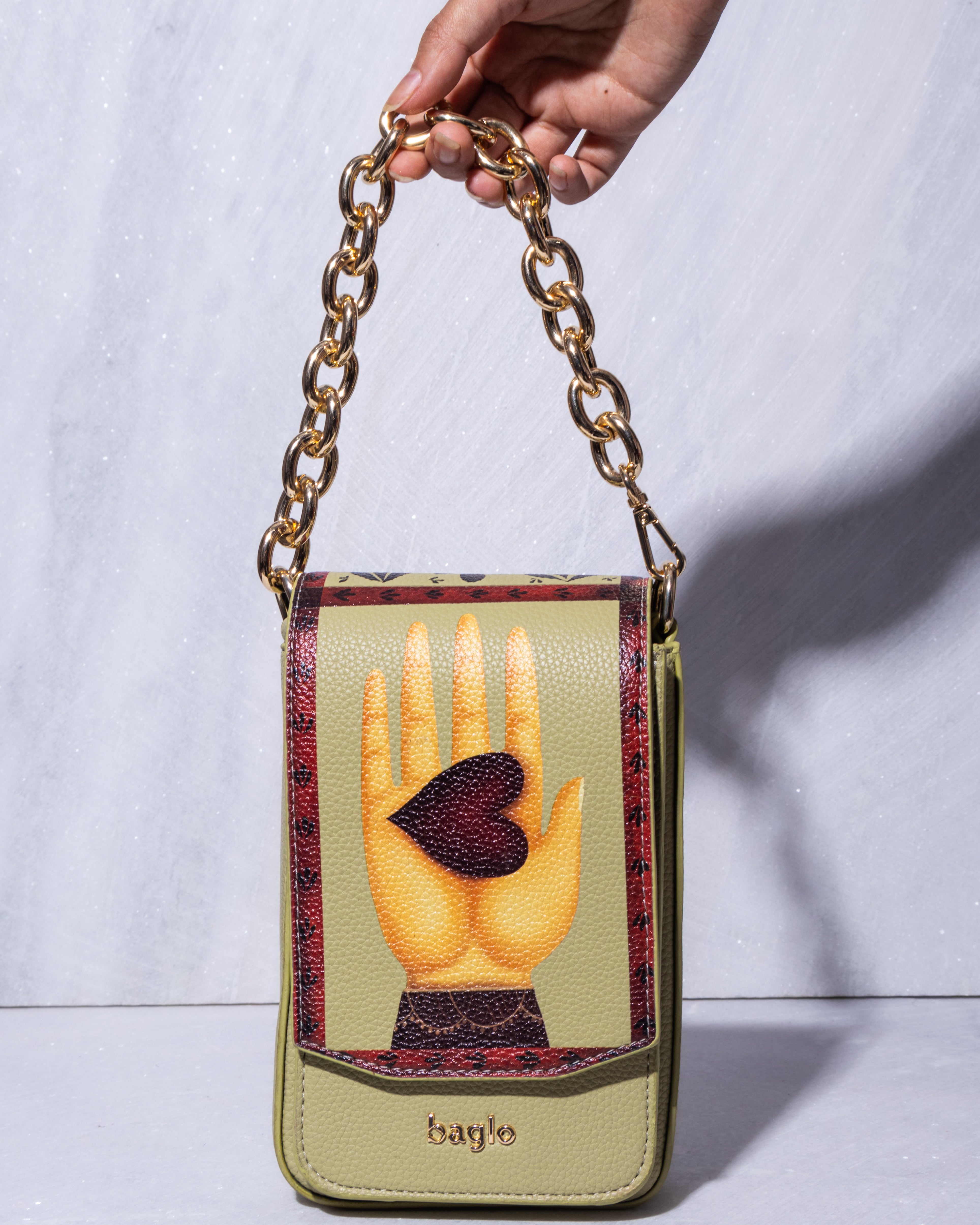 ABSTRACT BUNDLE TELEPHONE BAG Green