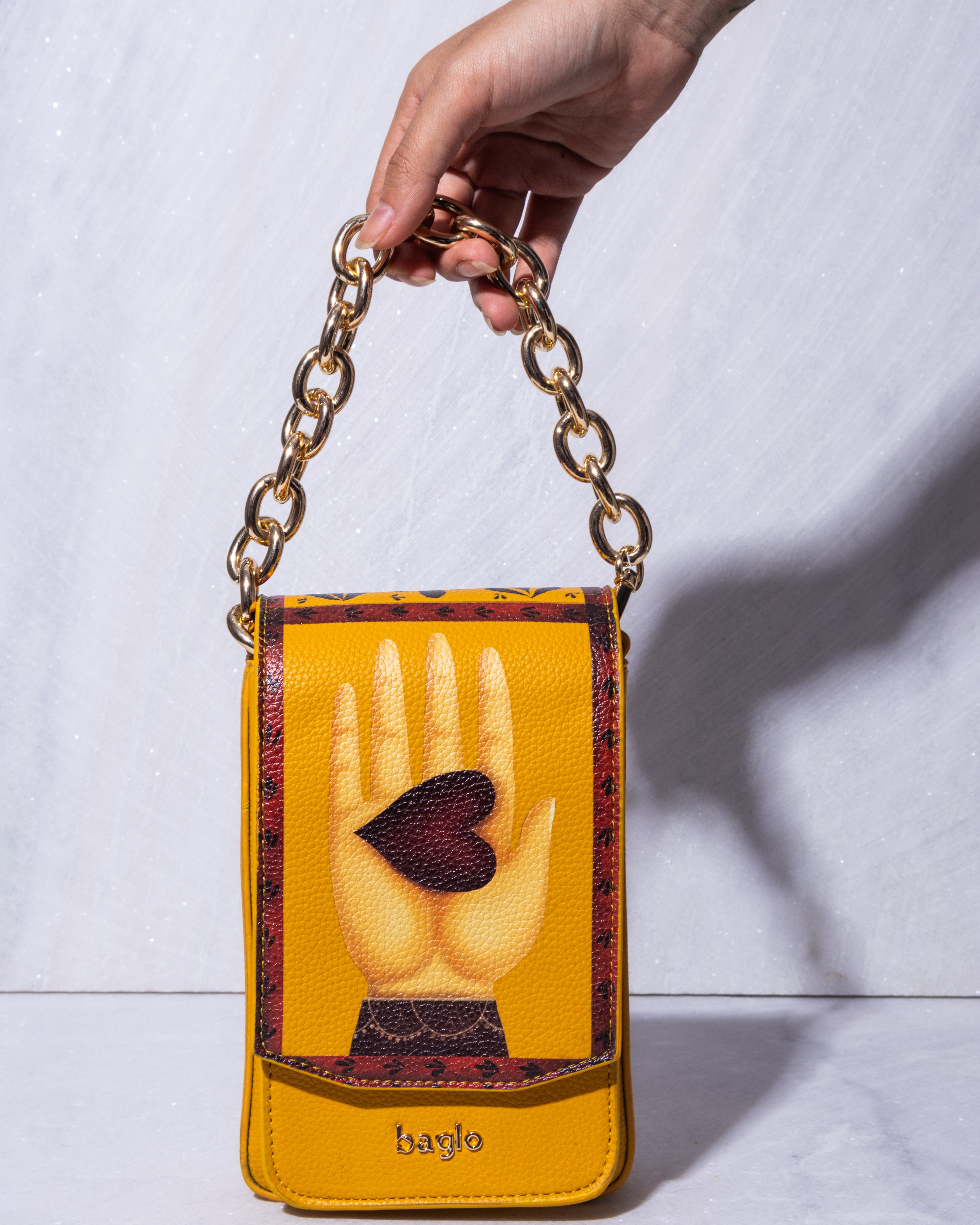 ABSTRACT BUNDLE TELEPHONE BAG Yellow