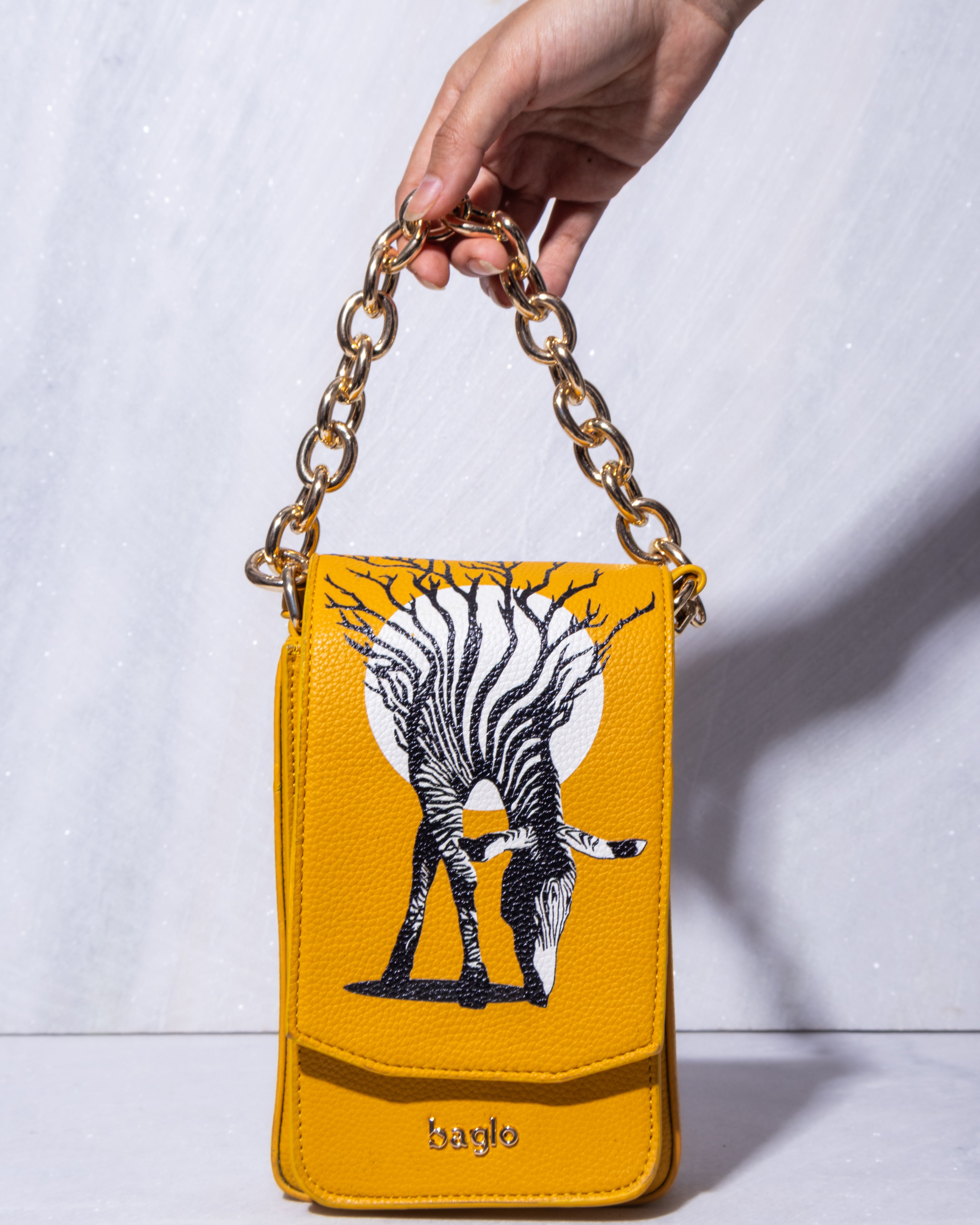 ANIMAL BUNDLE TELEPHONE BAG Yellow