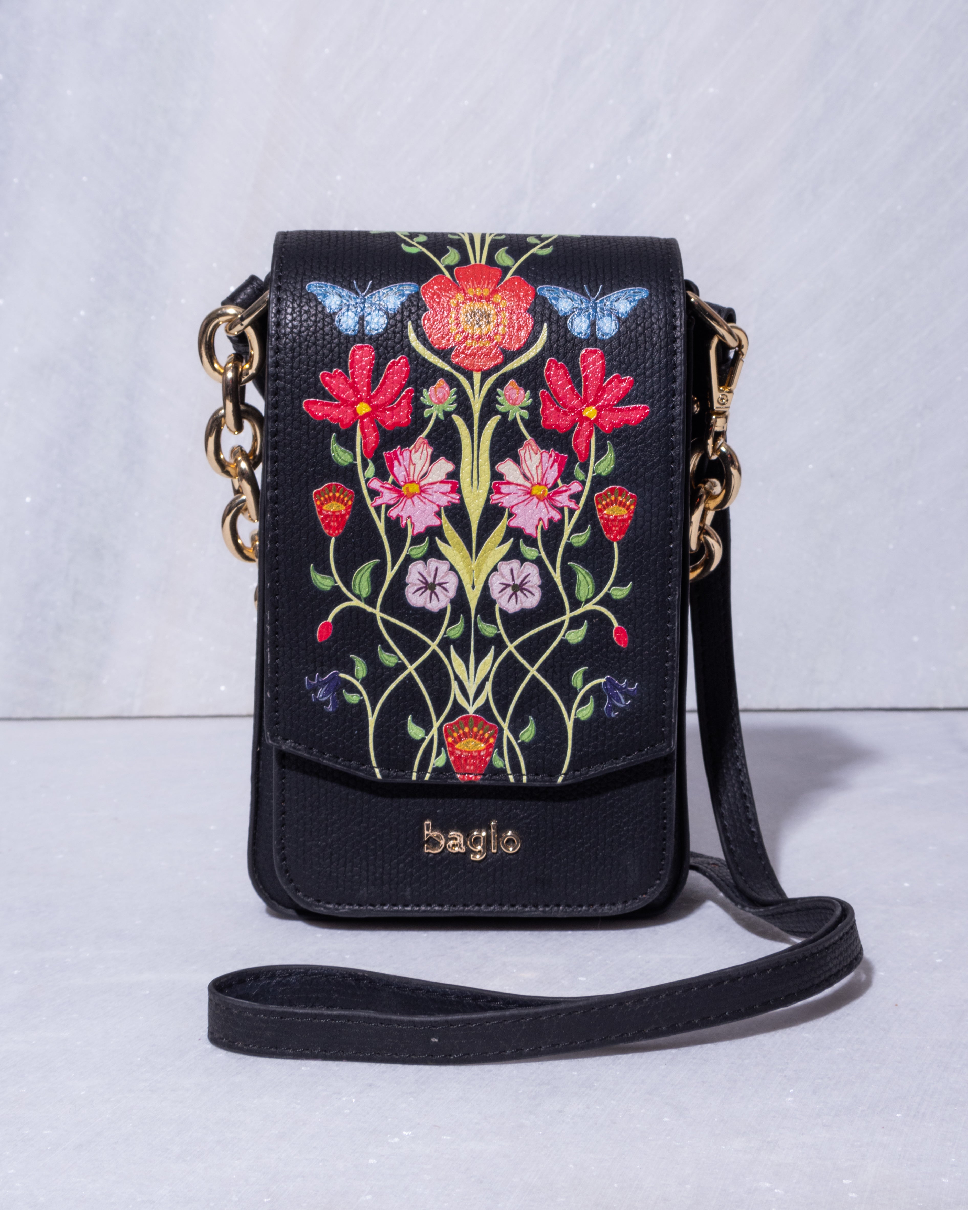 ABSTRACT BUNDLE TELEPHONE BAG Black