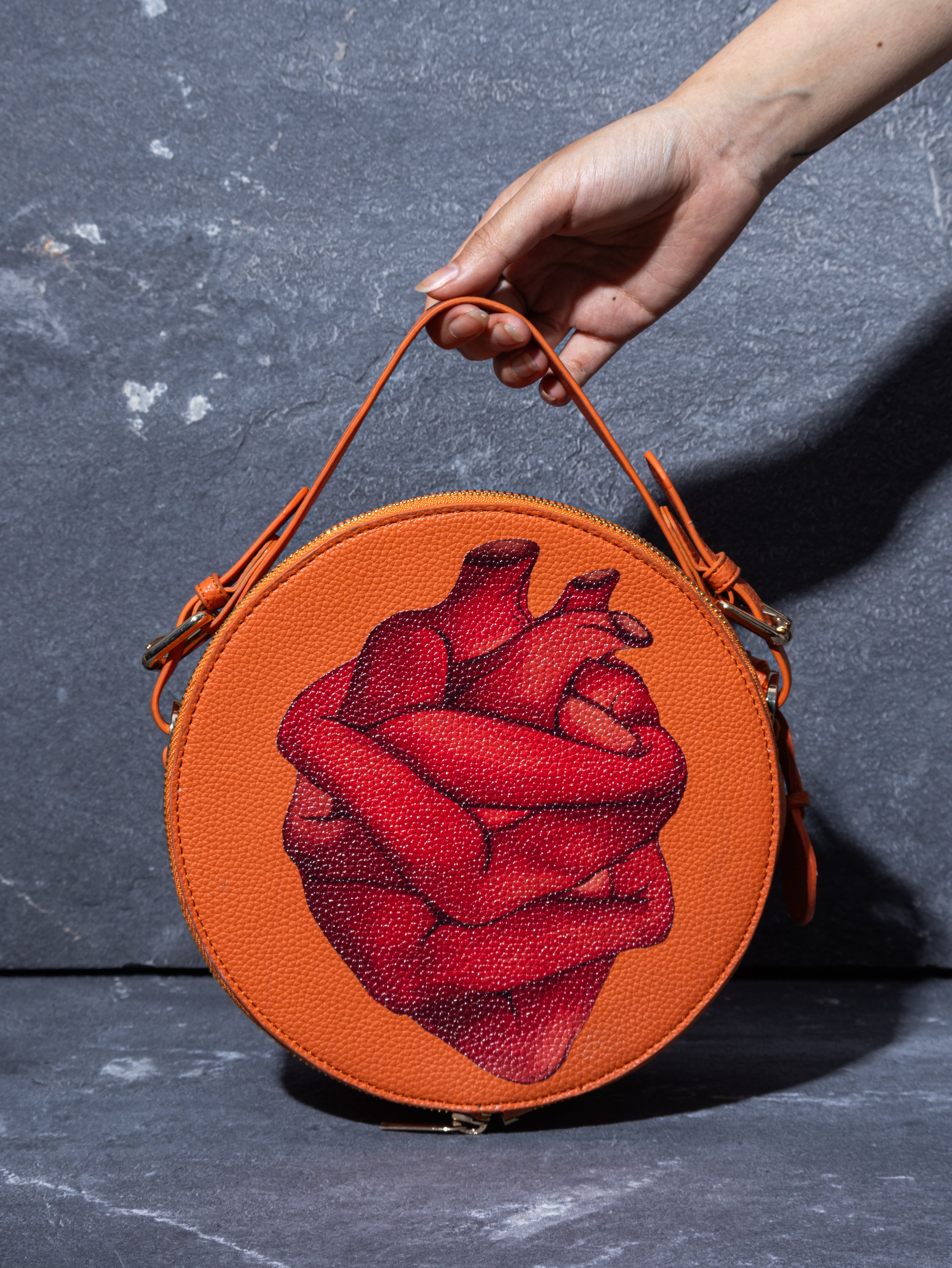ABSTRACT BUNDLE ROUND BAG Orange