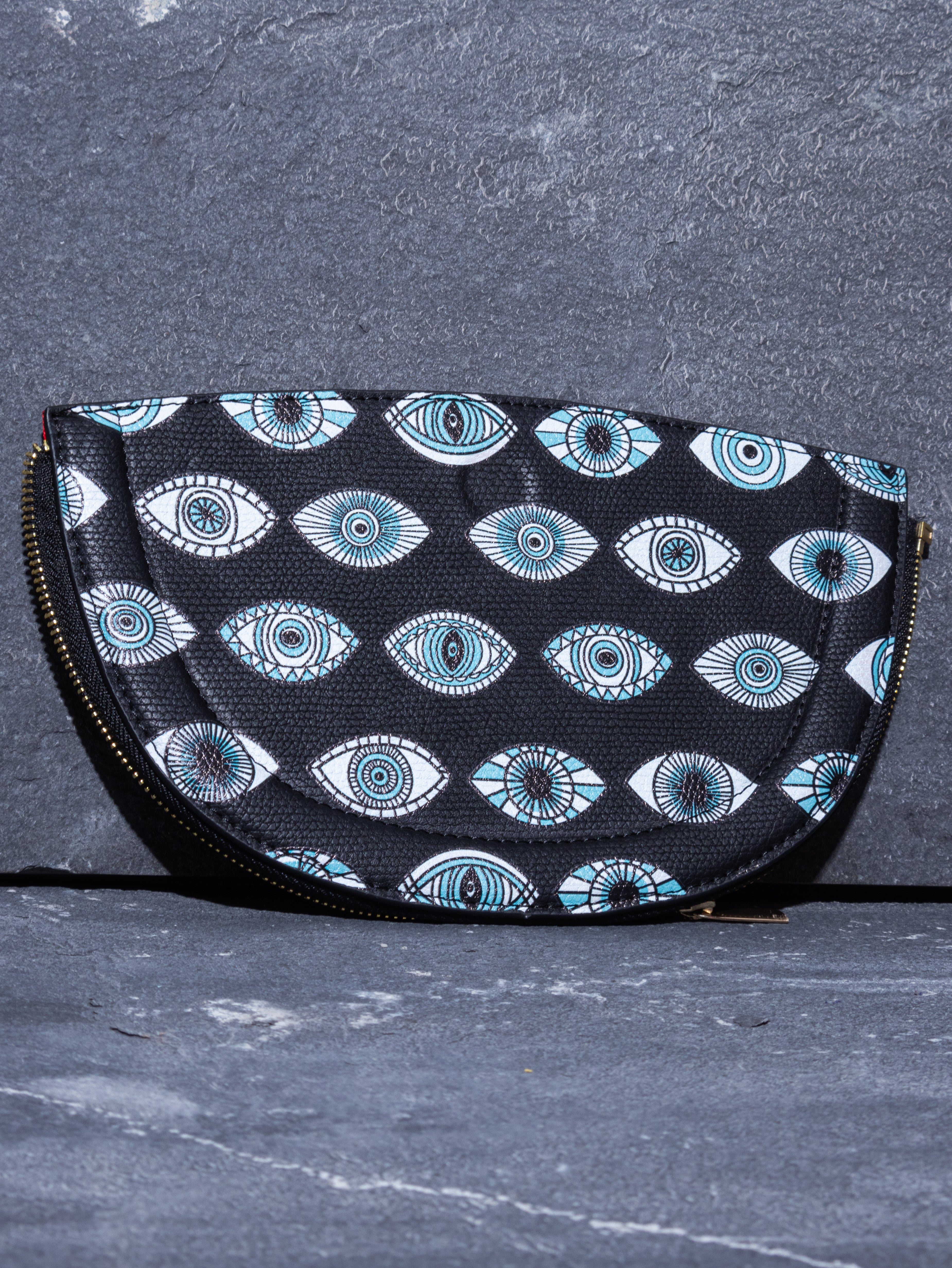 ABSTRACT BUNDLE HALF MOON BAG Black