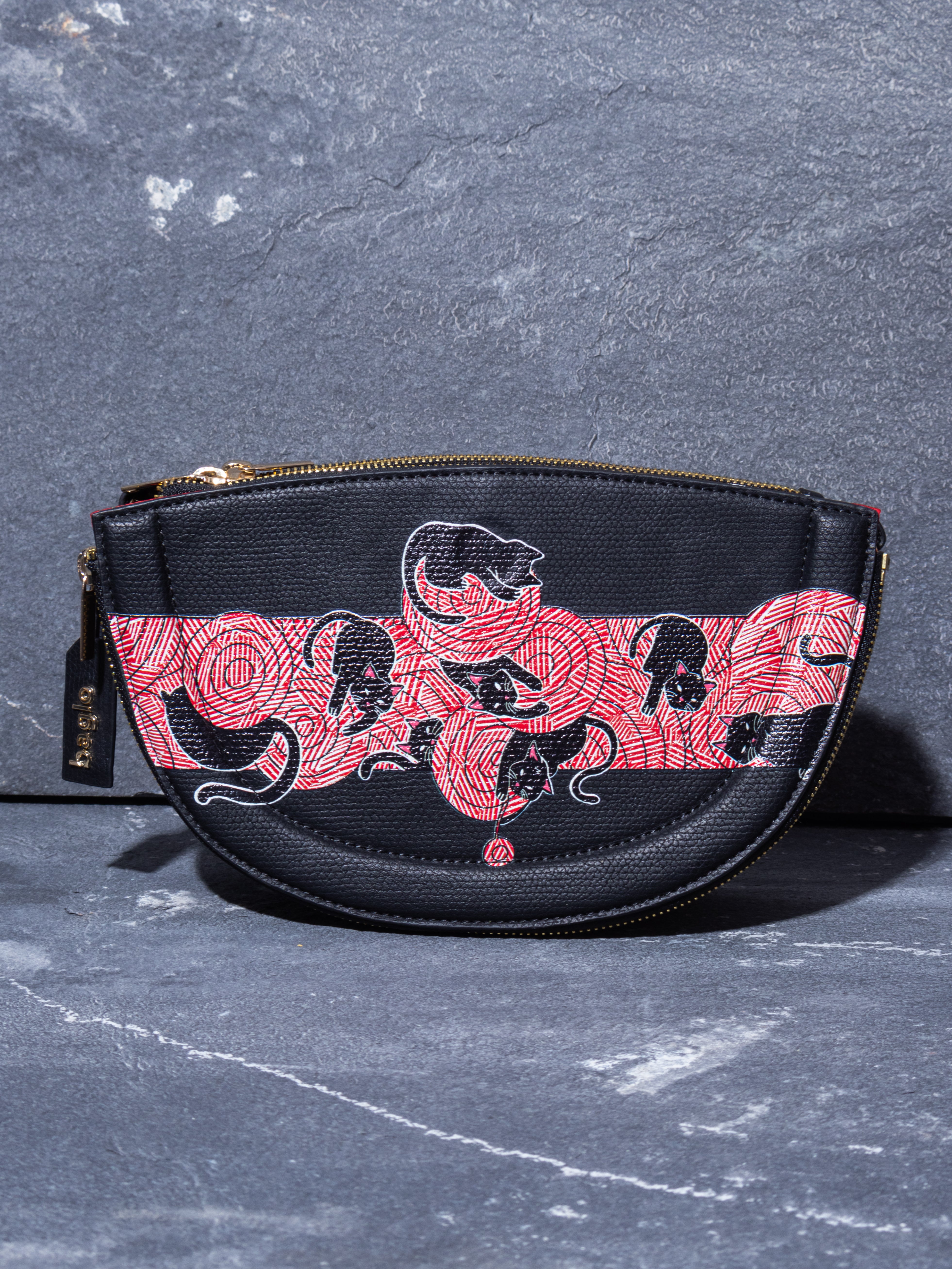 The Knitty Kitties Half Moon Sling Bag