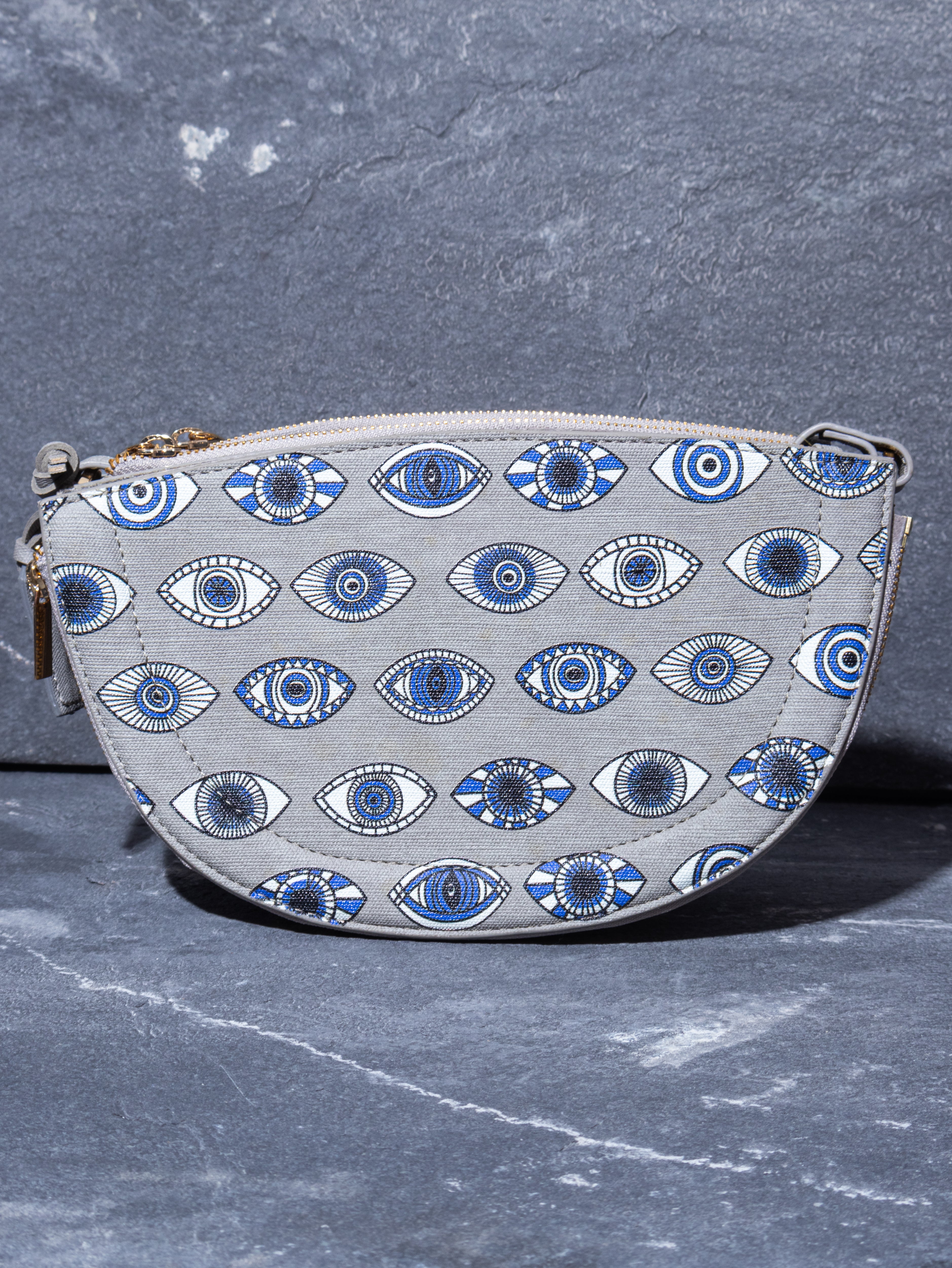 ABSTRACT BUNDLE HALF MOON BAG Grey