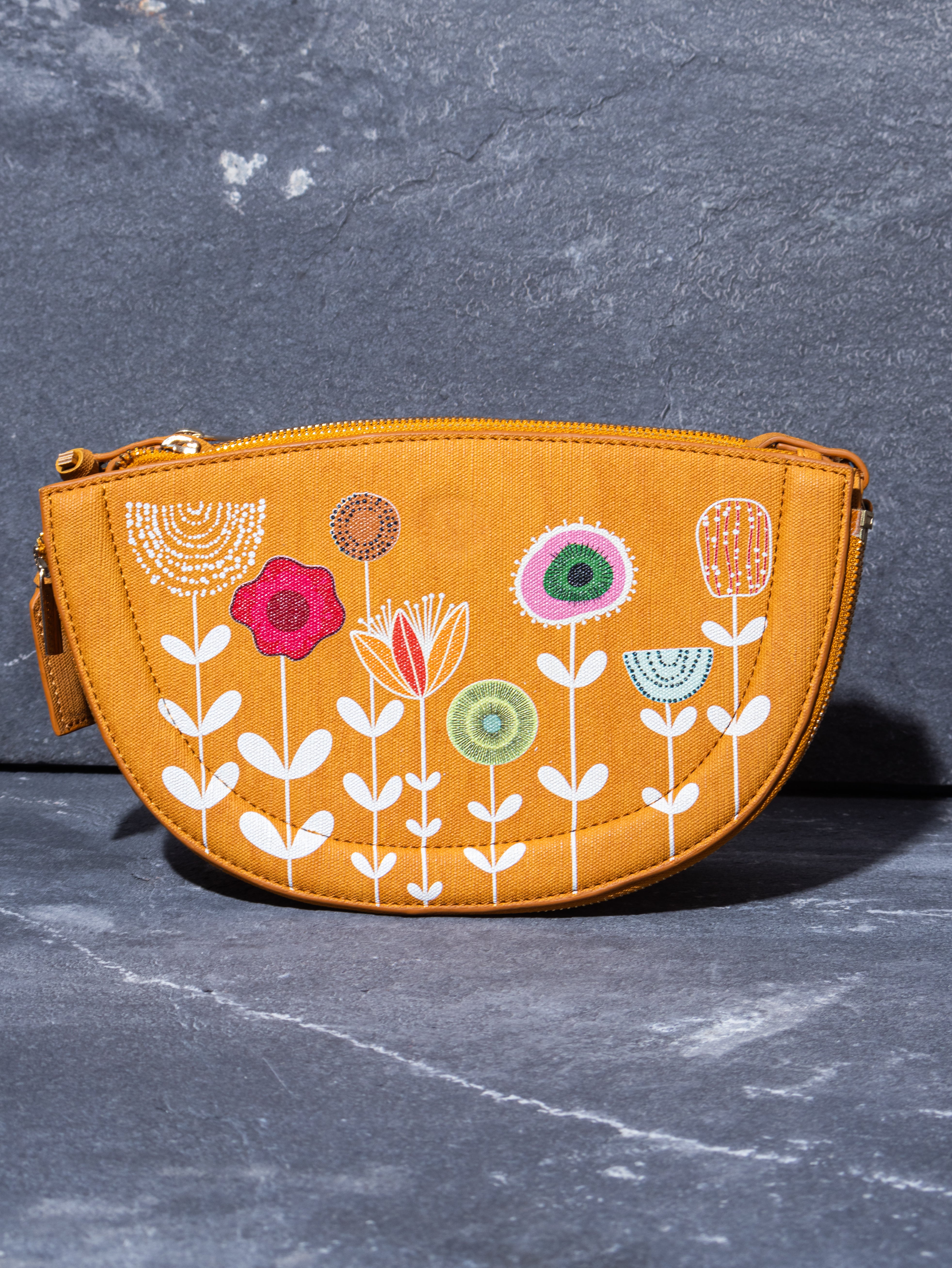 FLORAL BUNDLE HALF MOON BAG Yellow