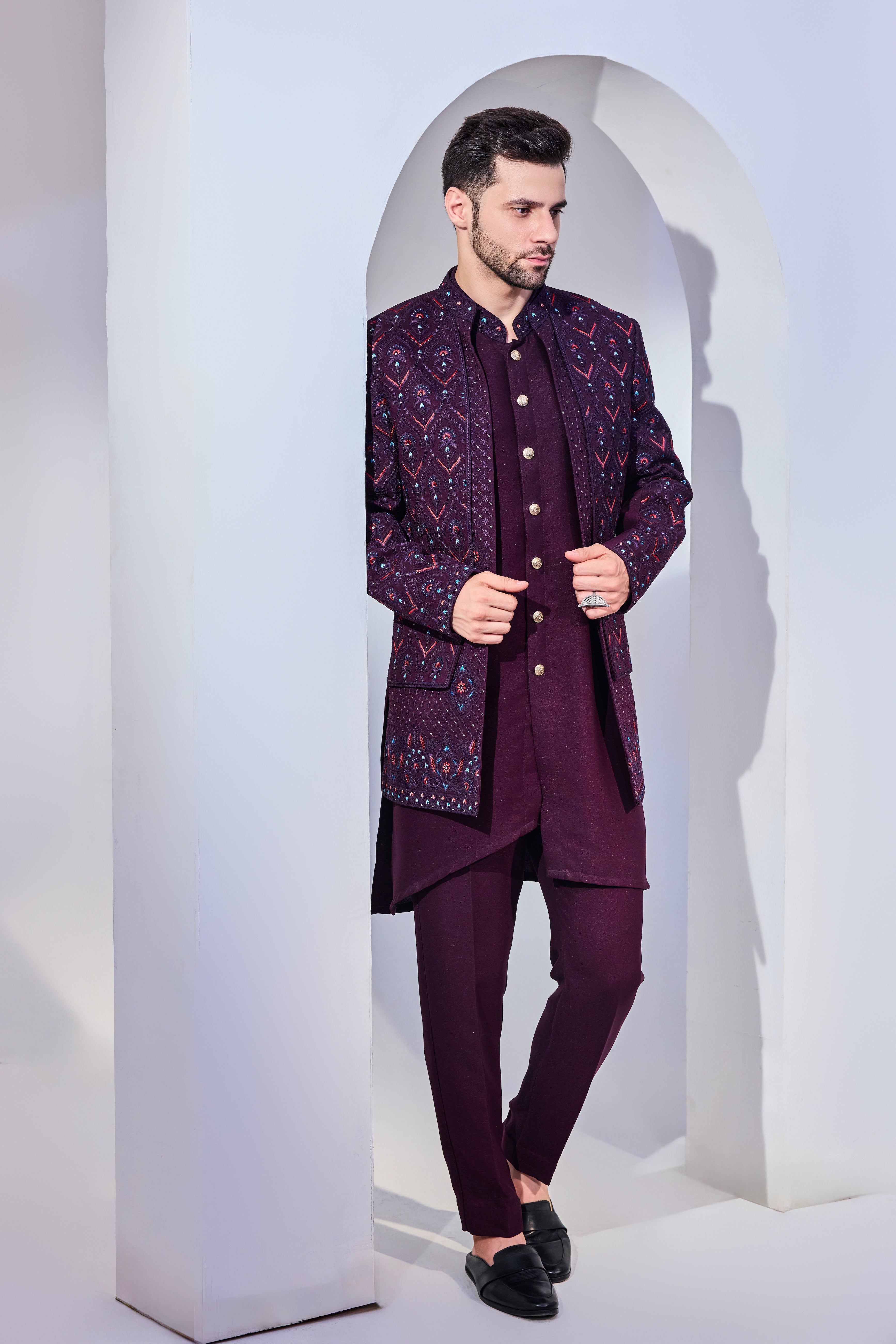 Wine Indo With Kurta And Pant