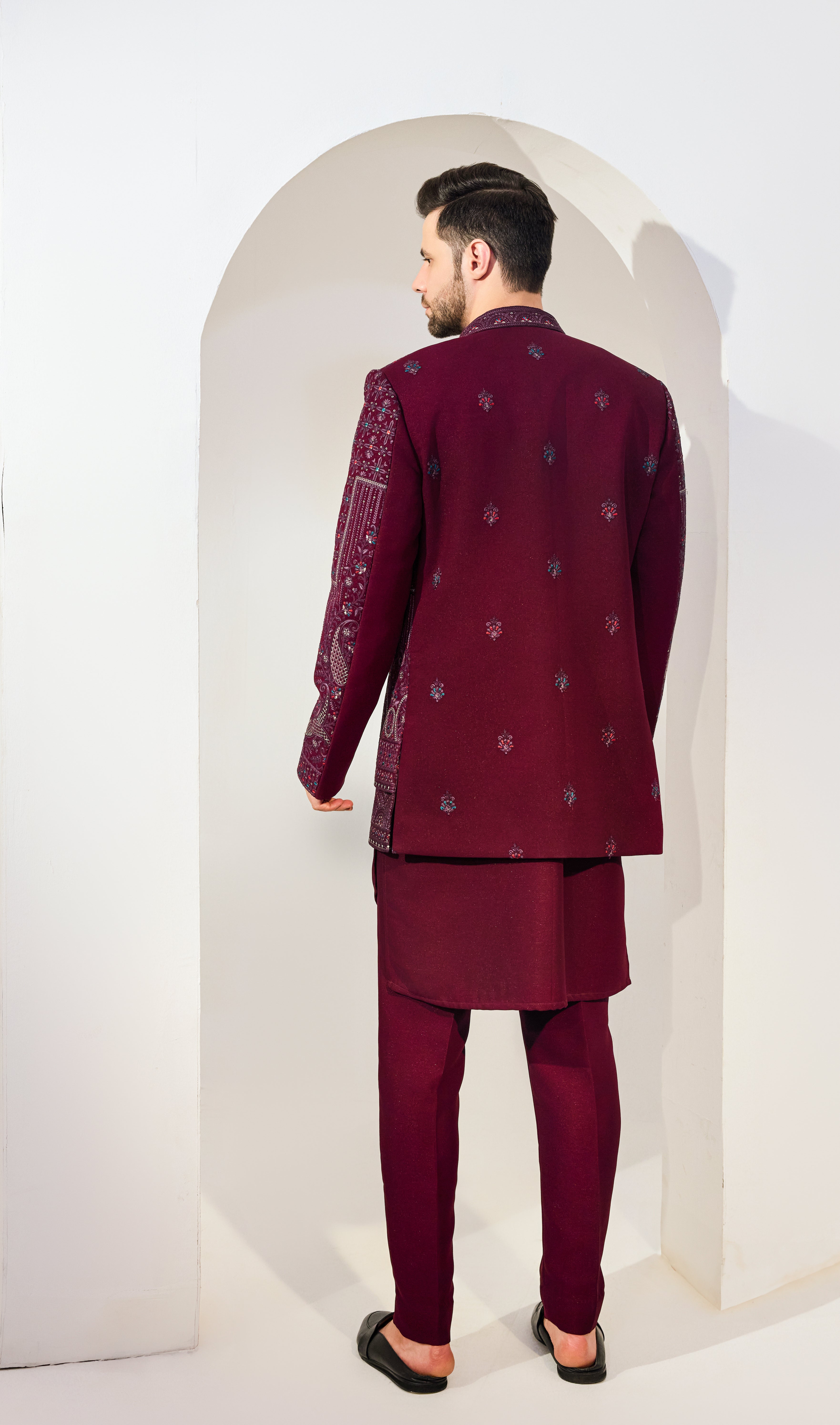 Maroon Indo With Kurta And Pant
