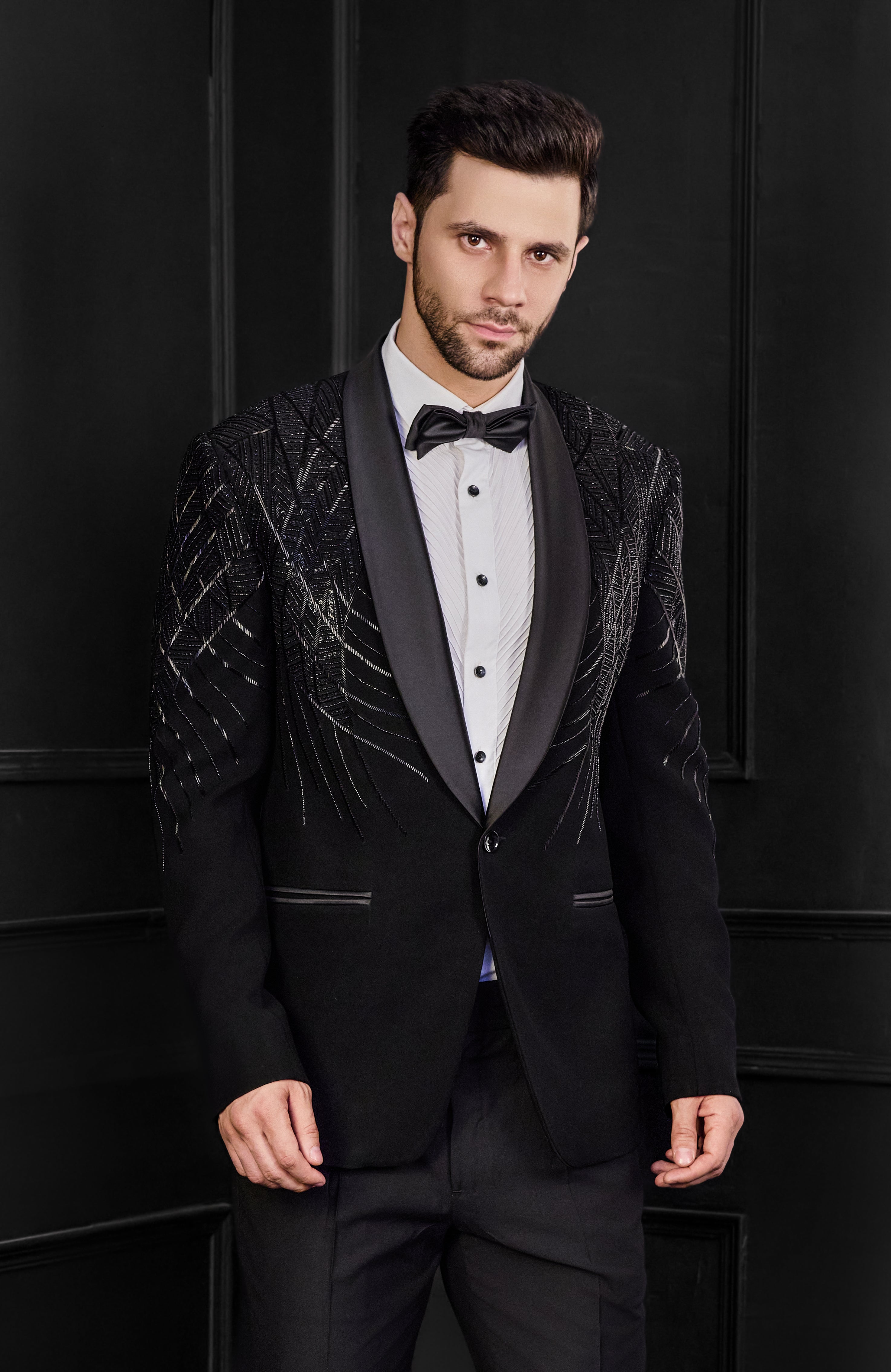 Black Katdana Embroidery Tuxedo