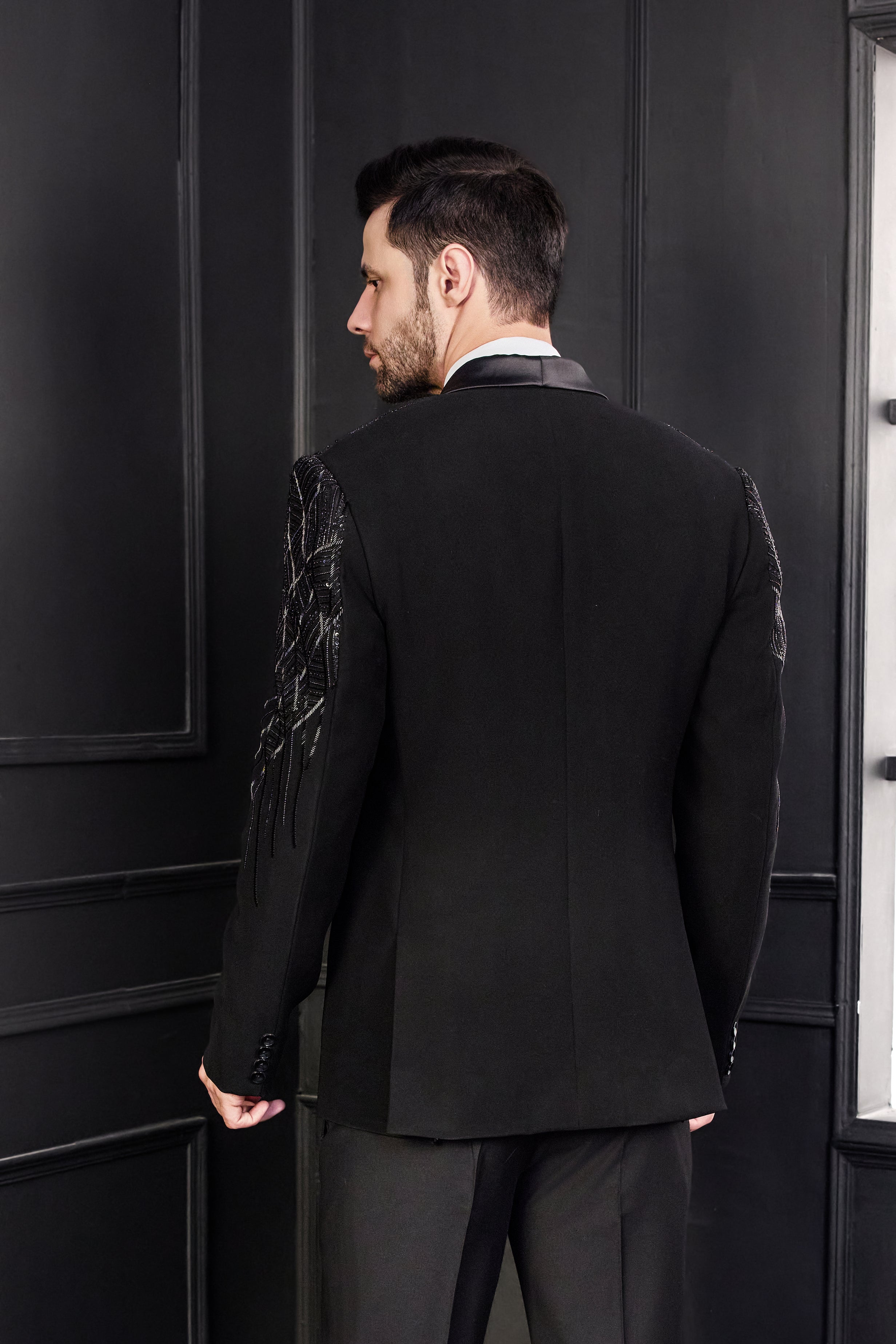 Black Katdana Embroidery Tuxedo