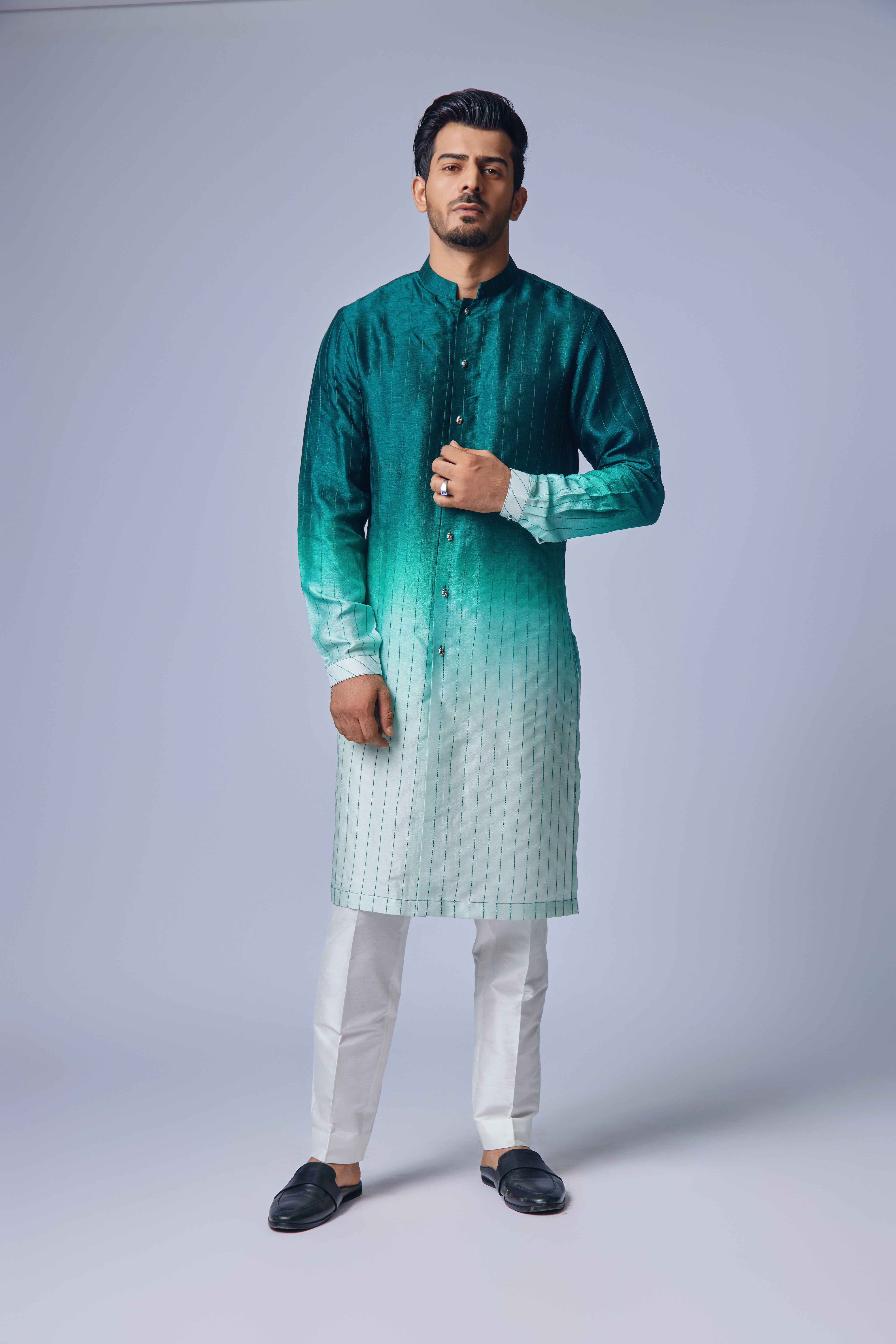 Sage Green Ombre Tagai Kurta Set