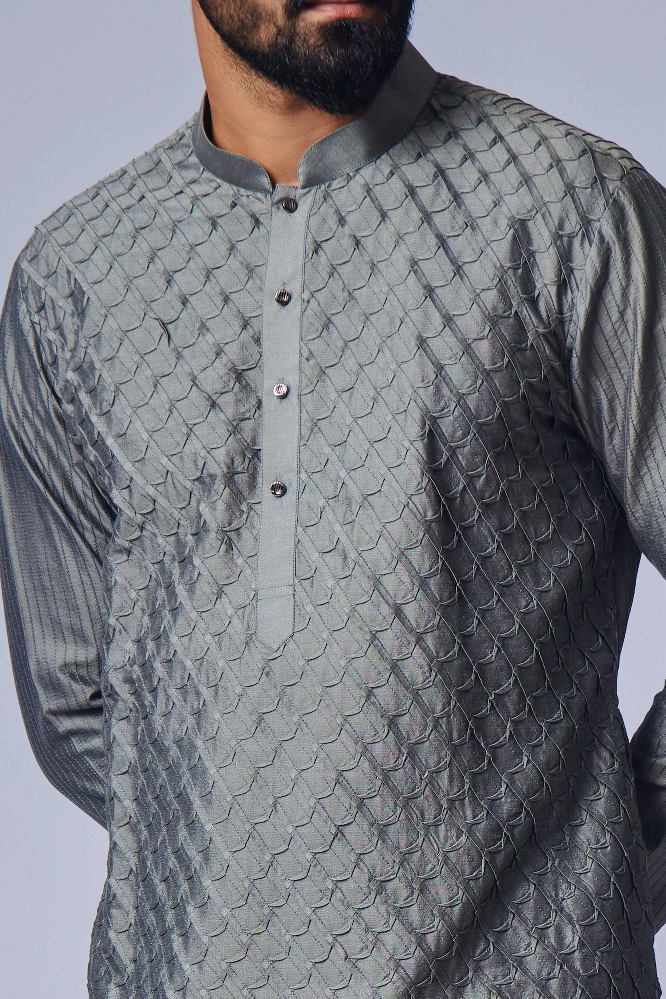 Grey Pintux Kurta Set