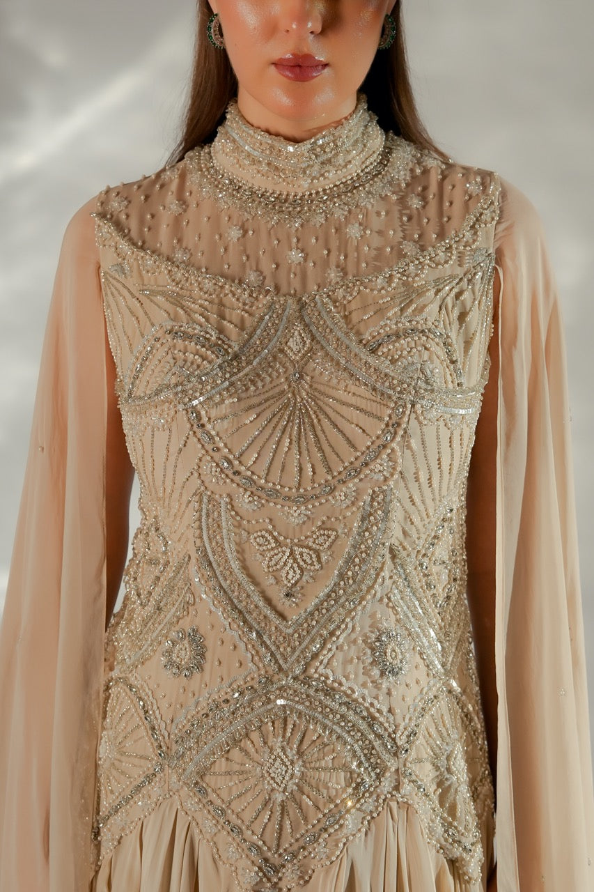Celeste cape gown