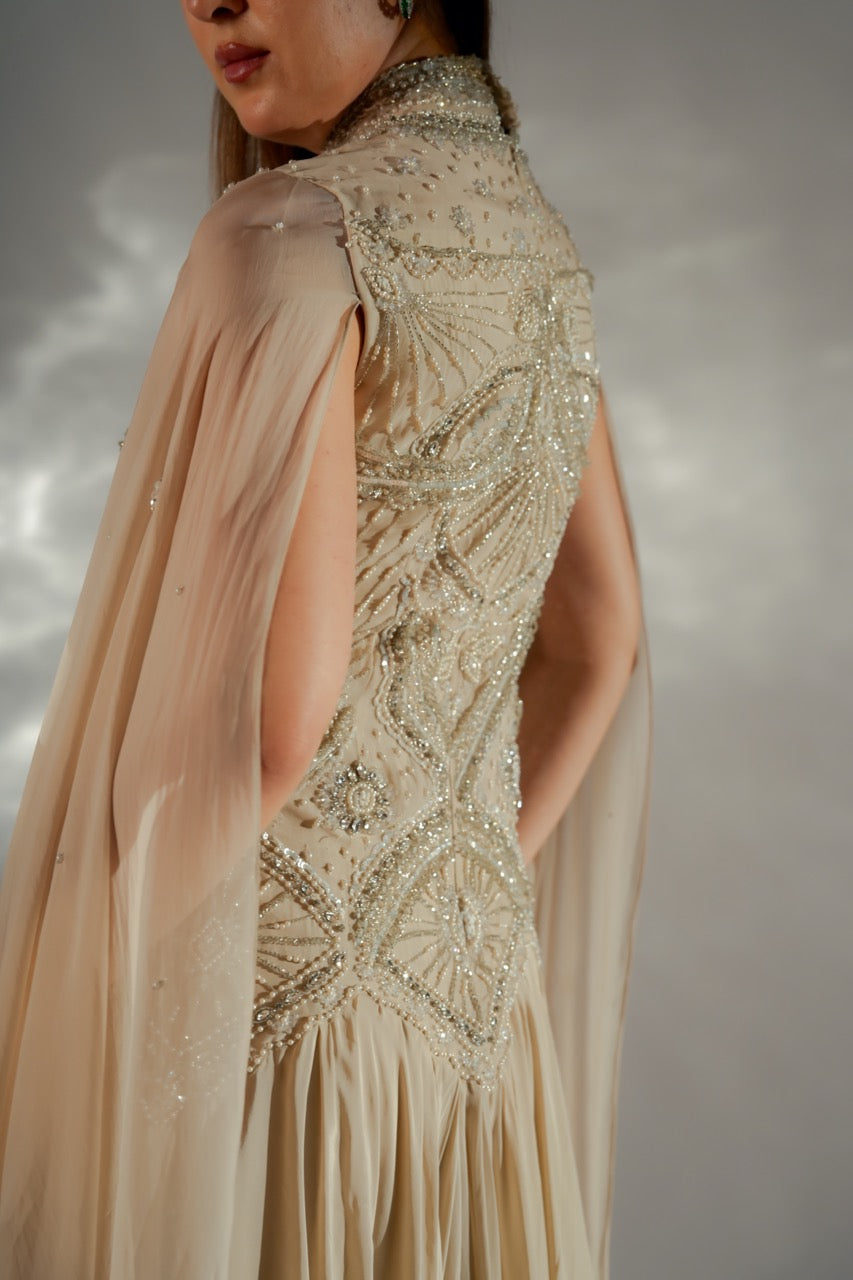 Celeste cape gown