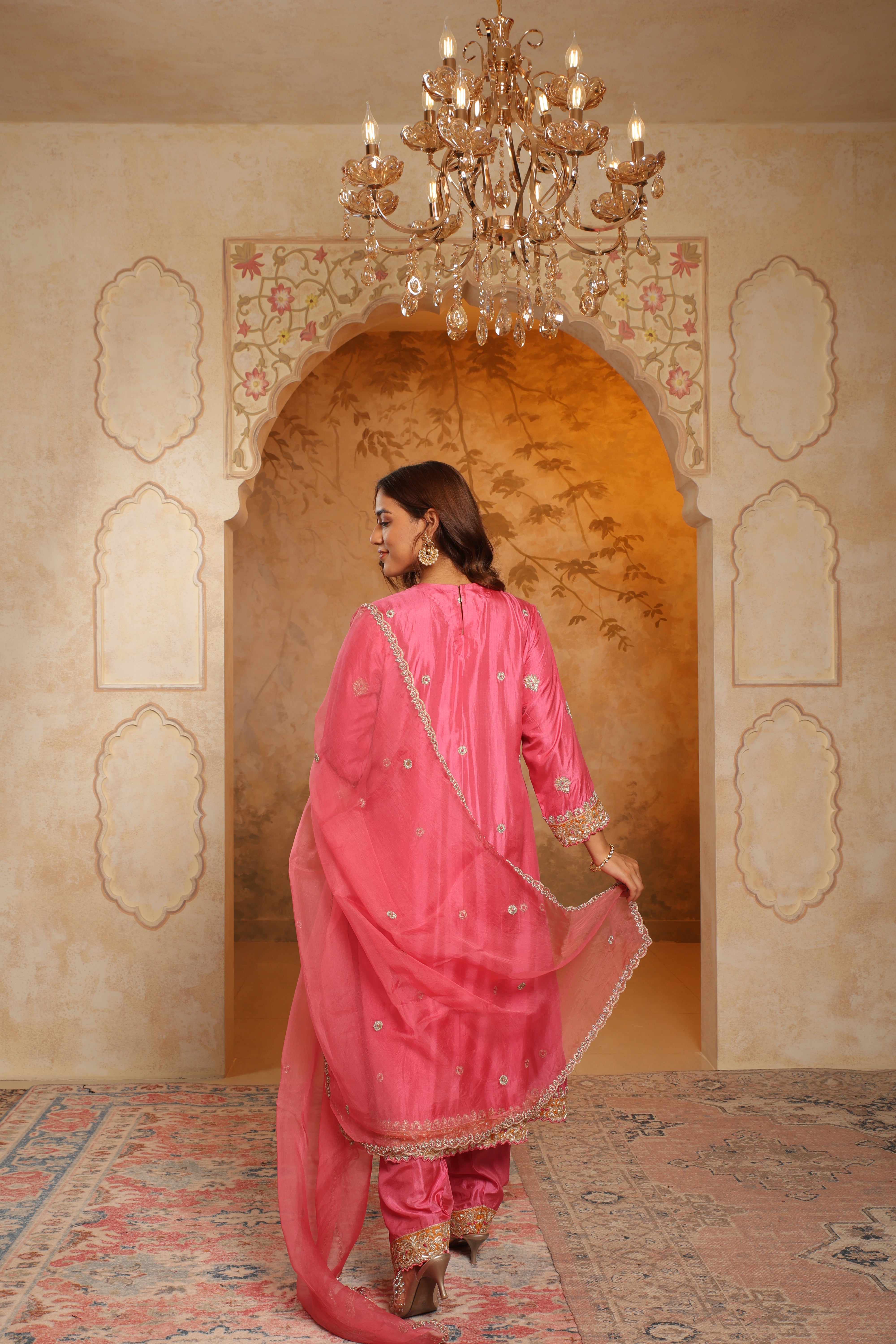 Pink Embroidered Salwar Kameez Set