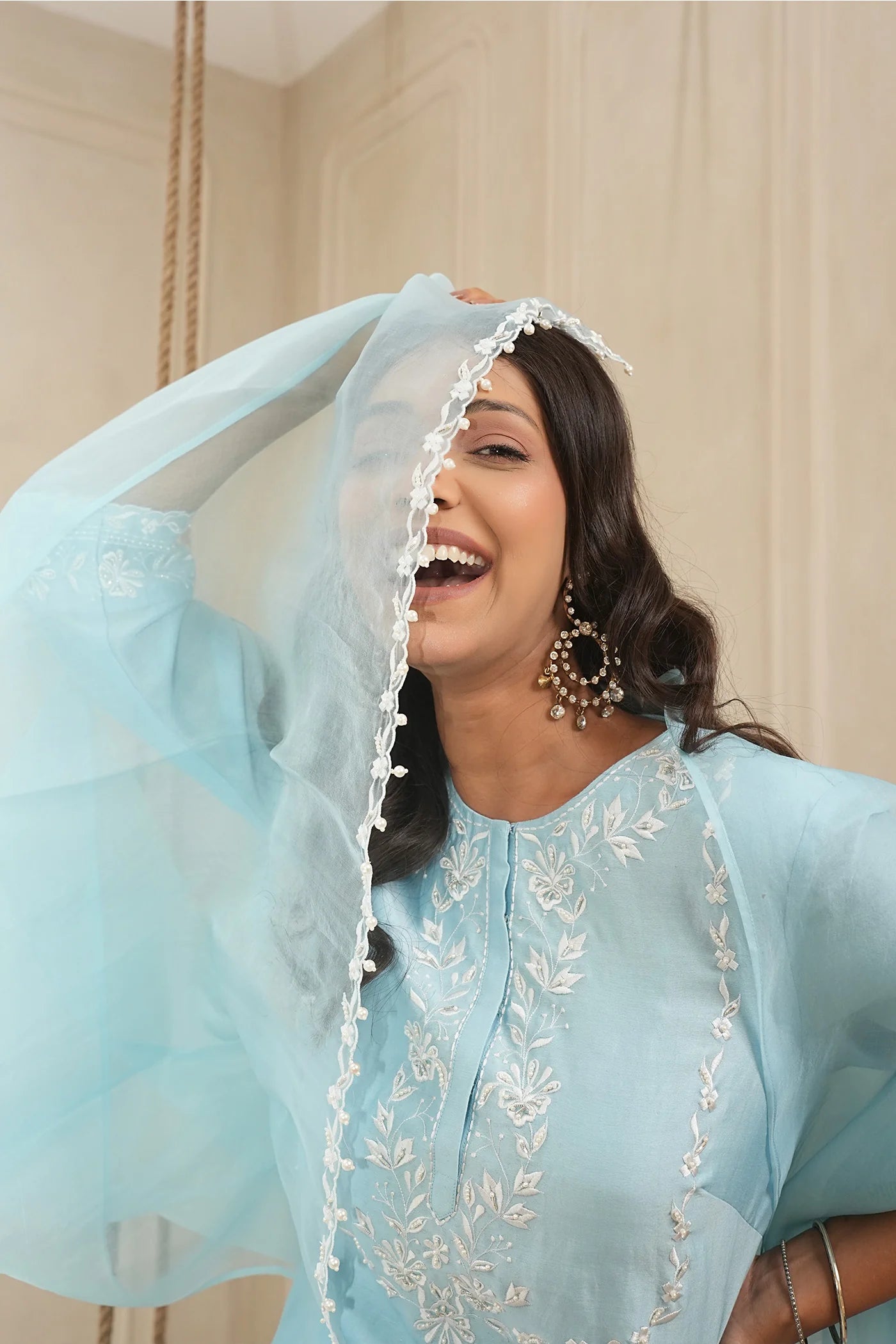 Sky Bliss Kurta and palazzo set with dupatta