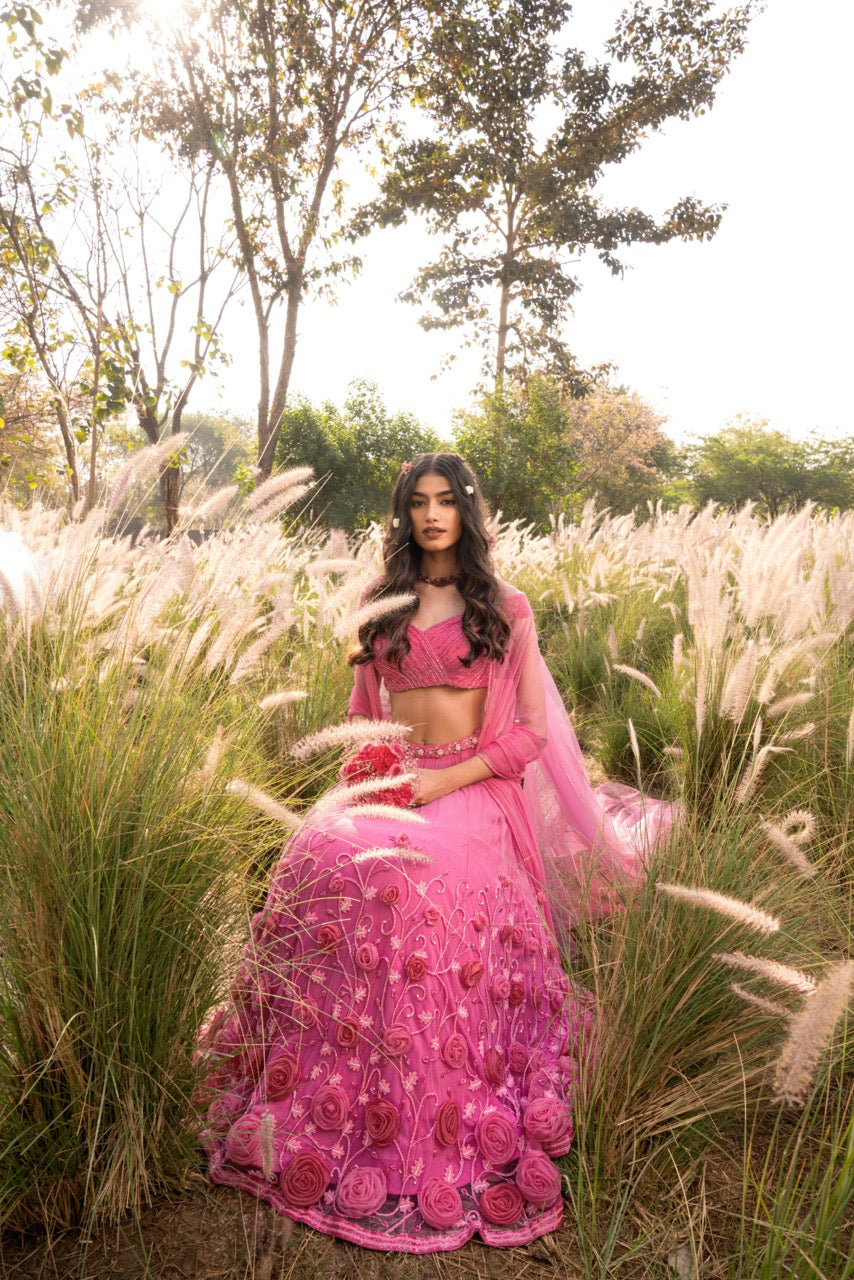 Rosé Reverie Lehenga