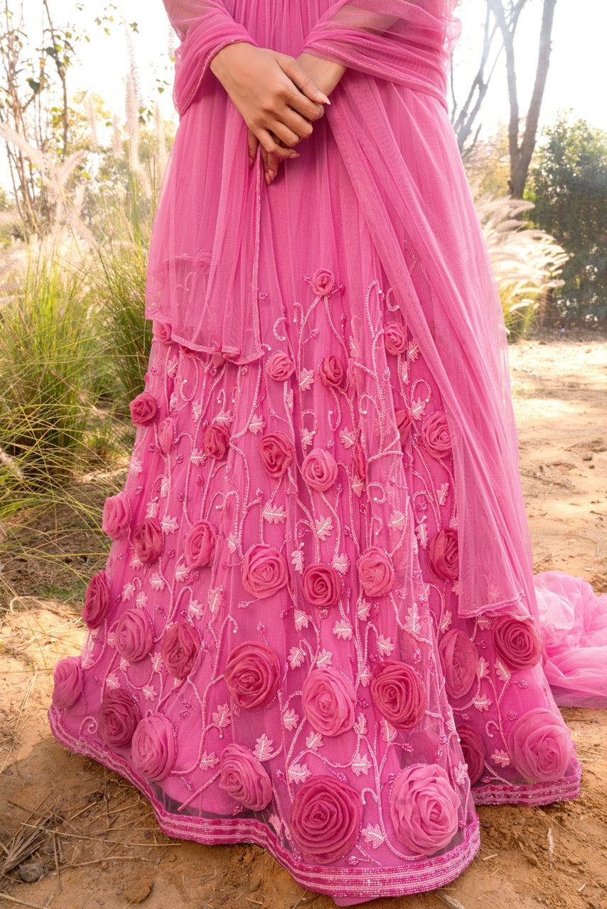 Rosé Reverie Lehenga