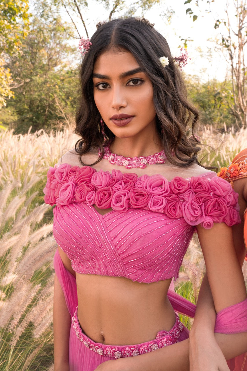Rosé Reverie Lehenga
