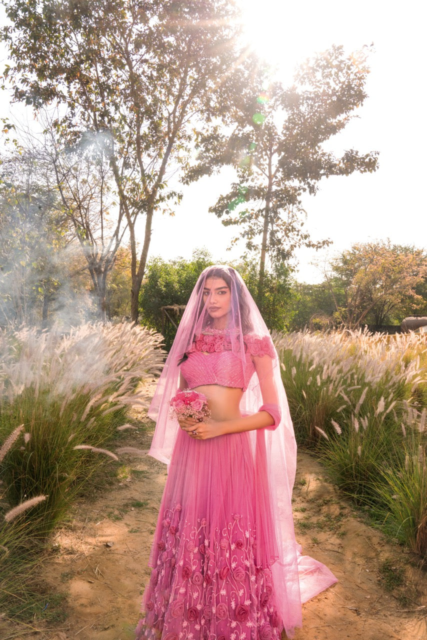 Rosé Reverie Lehenga