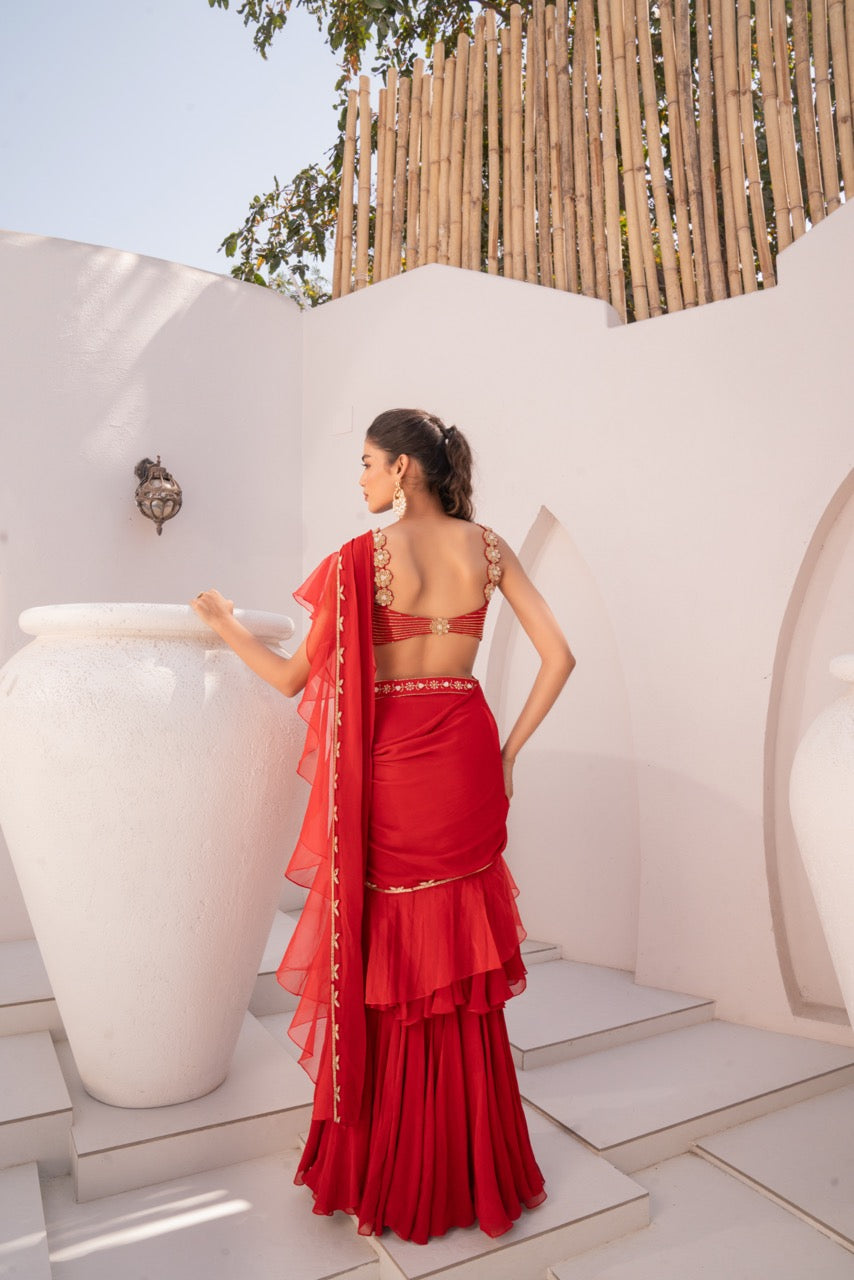 Scarlet Jasmine Saree