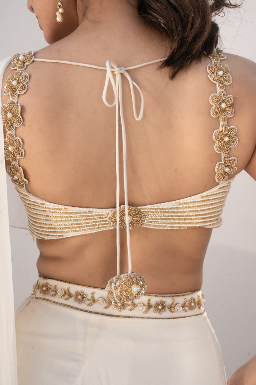 Sunlit Jasmine Saree