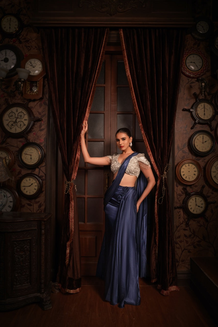 Sapphire Moonlit Saree