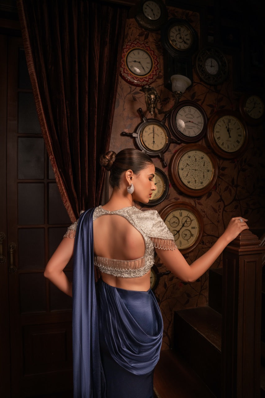Sapphire Moonlit Saree