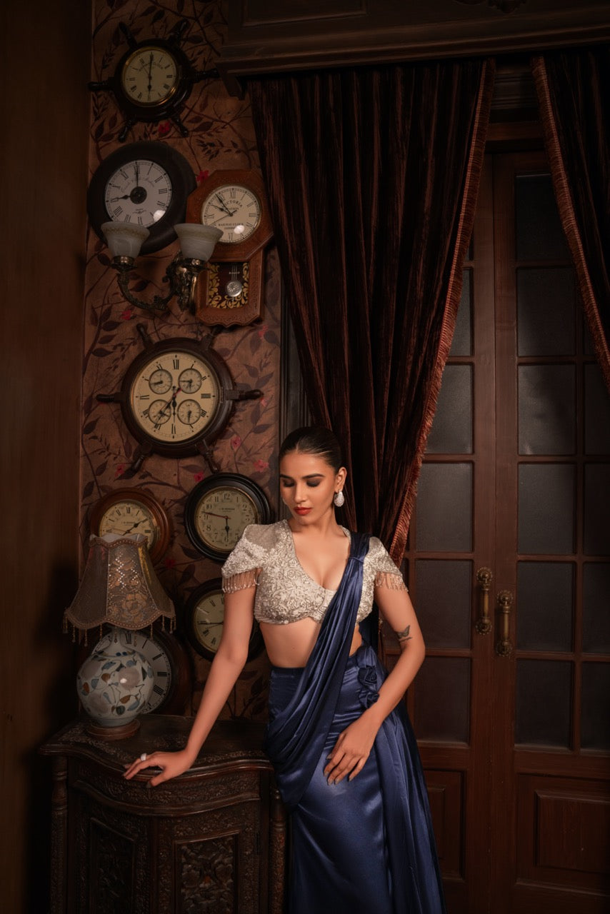 Sapphire Moonlit Saree
