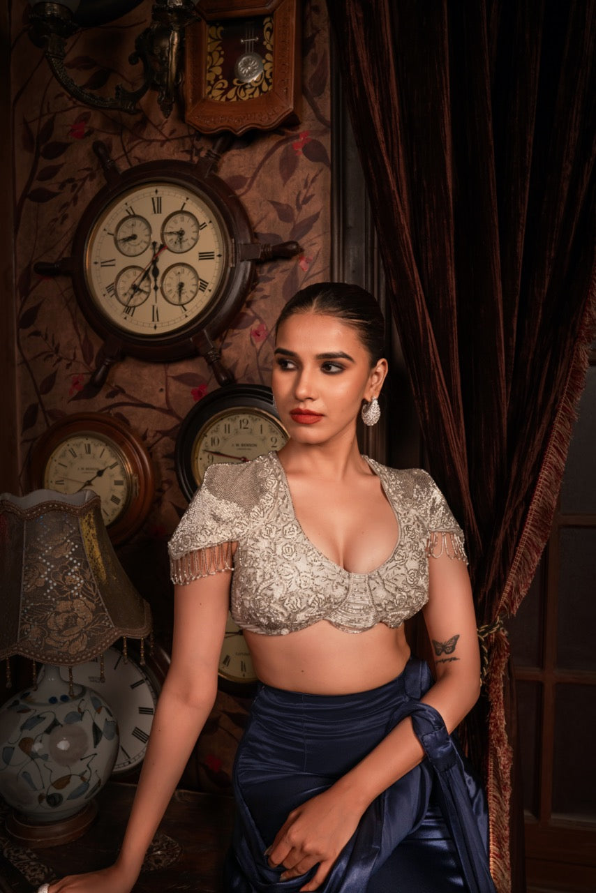 Sapphire Moonlit Saree